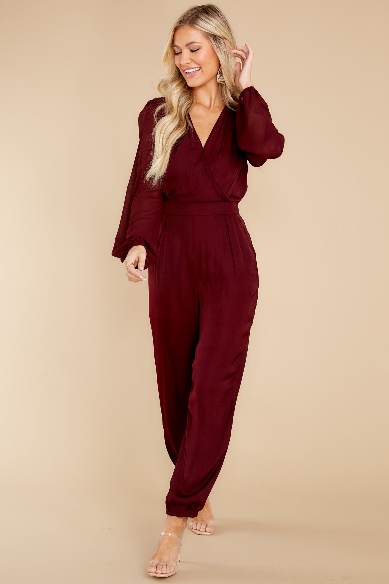Next Level Class Merlot Jumpsuit