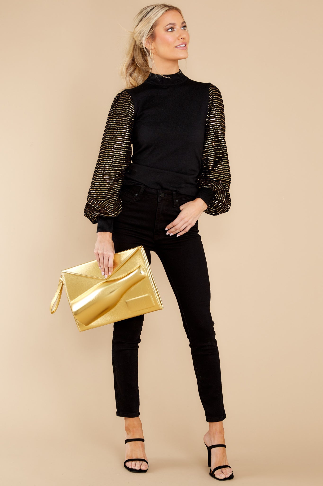 Ready To Sparkle Black Sequin Top