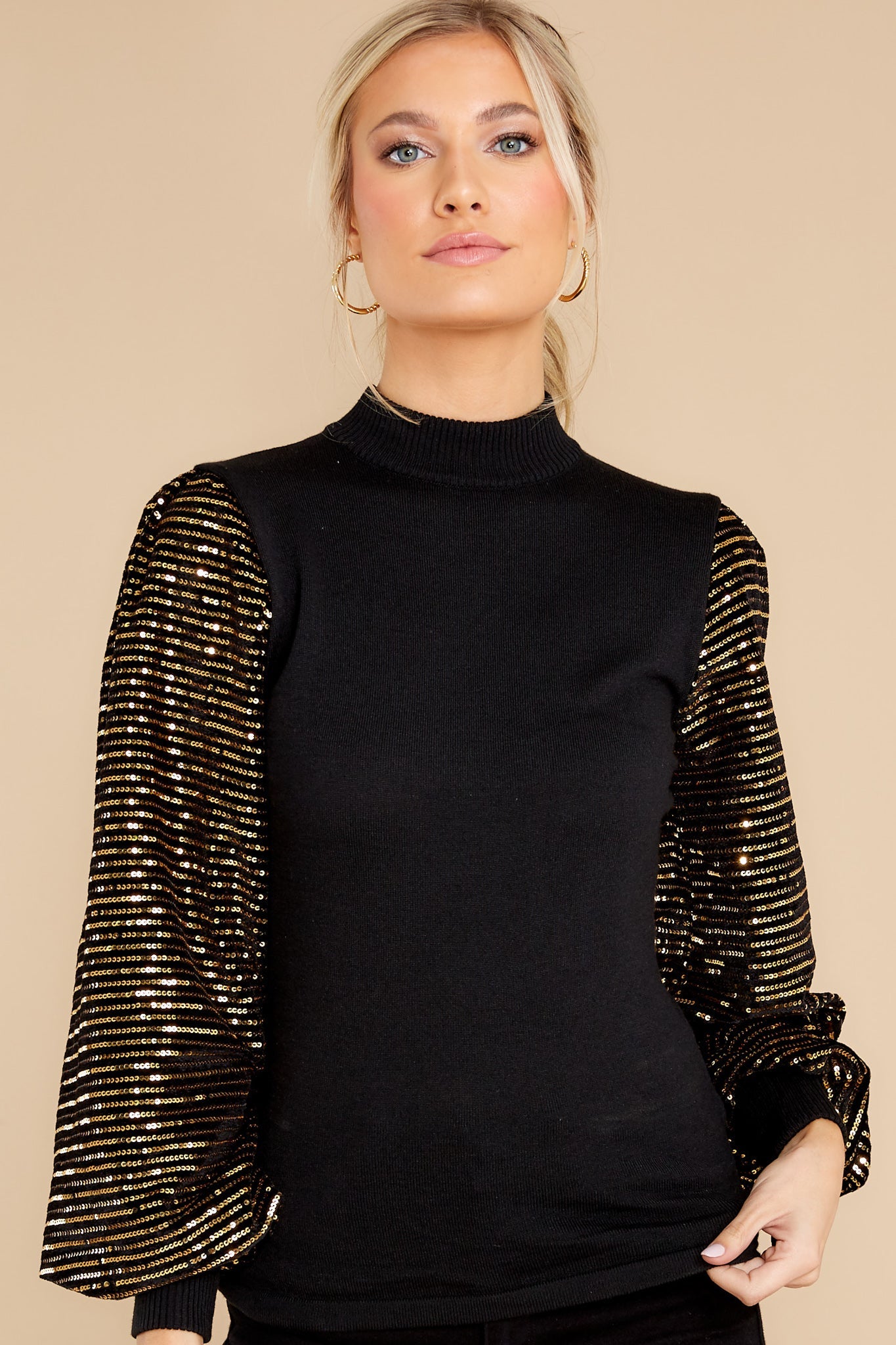 Ready To Sparkle Black Sequin Top