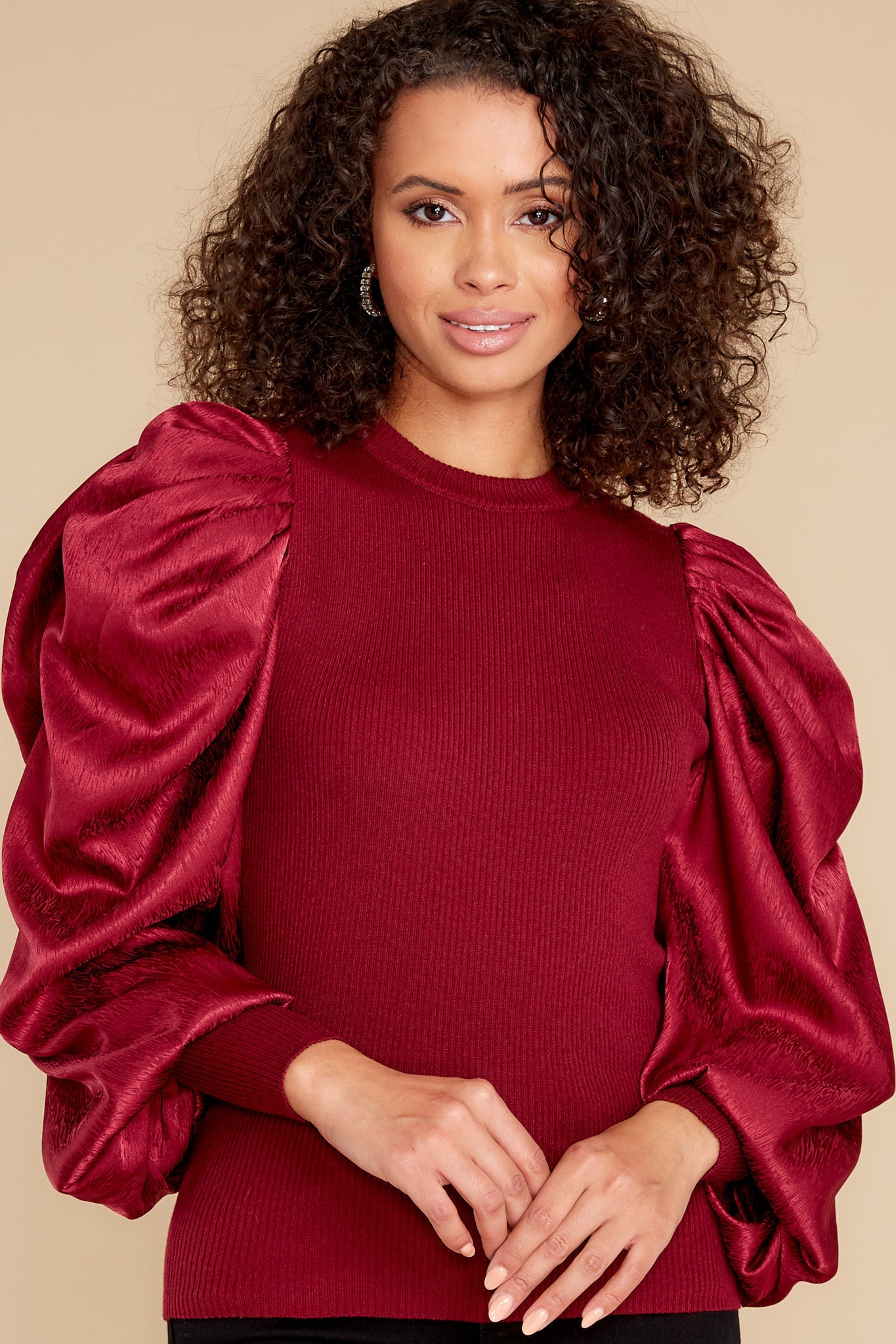 Last Stop Burgundy Top
