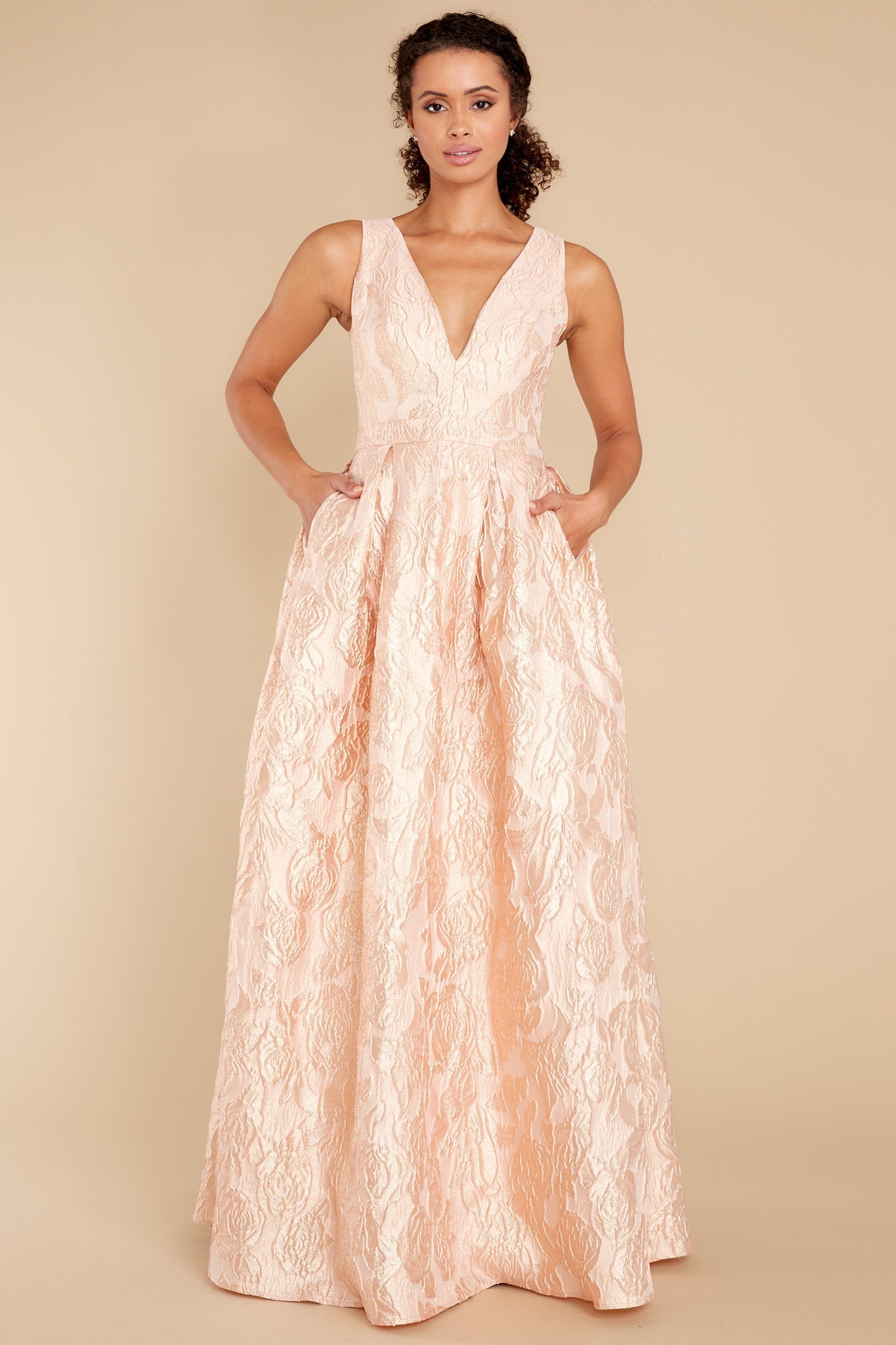 Your Own Fairytale Rose Gold Maxi Dress