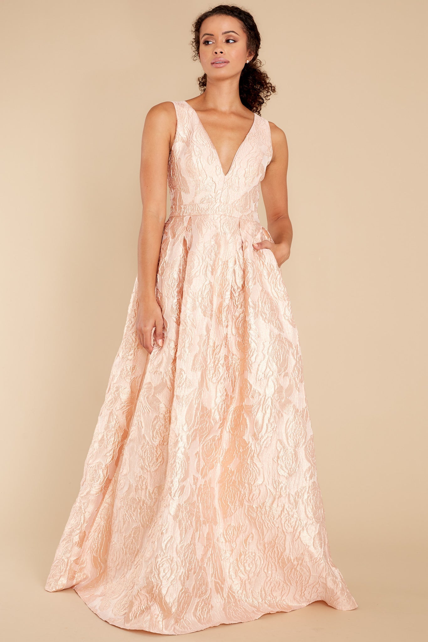 Your Own Fairytale Rose Gold Maxi Dress