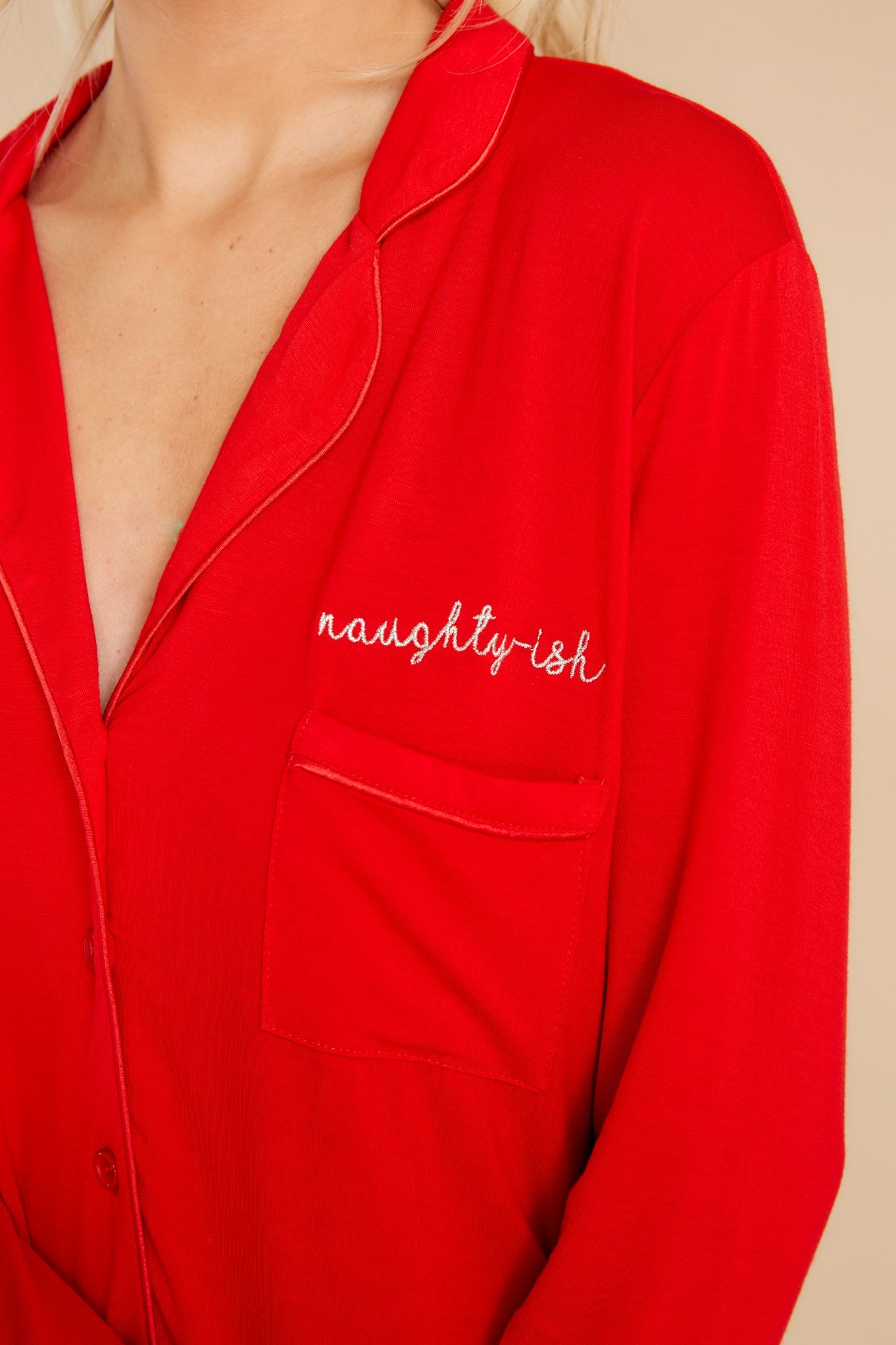 Naughty-ish Red Pajama Top