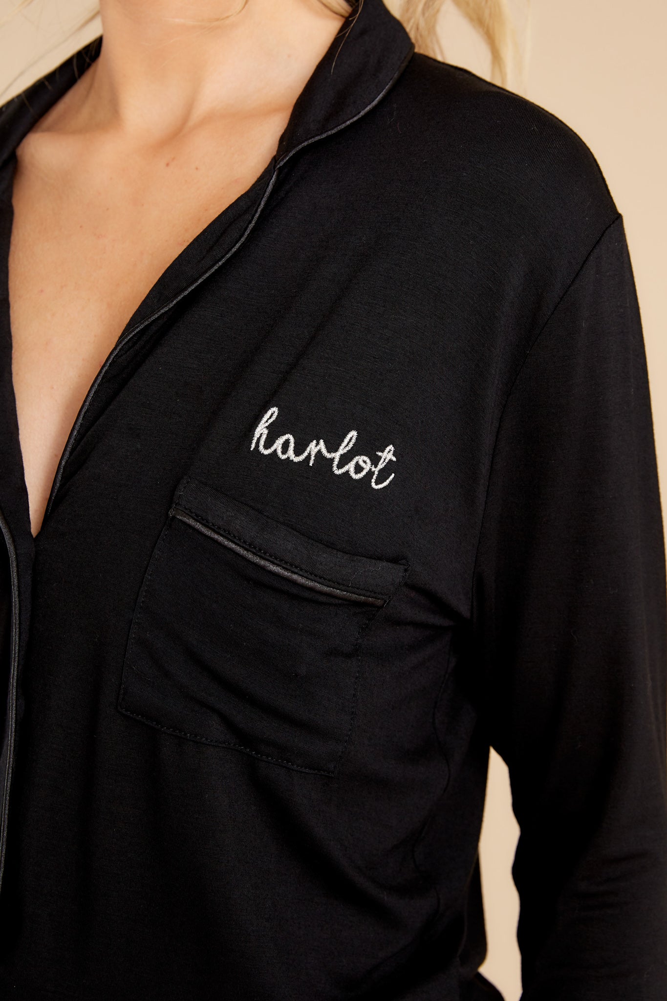 Harlot Black Pajama Top