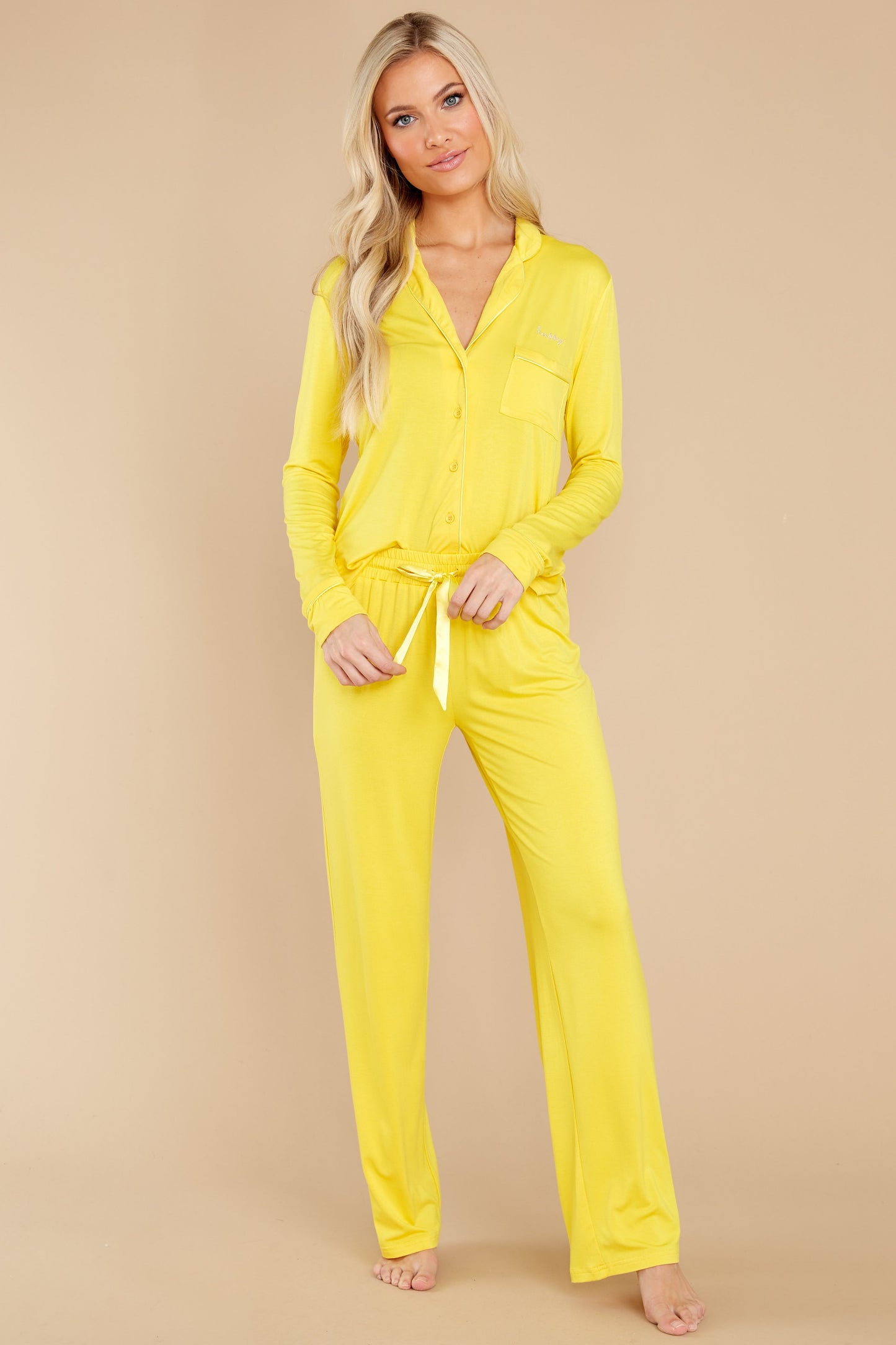 Hussy Yellow Pajama Top