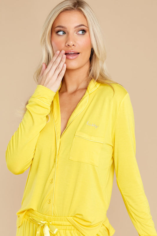 Hussy Yellow Pajama Top