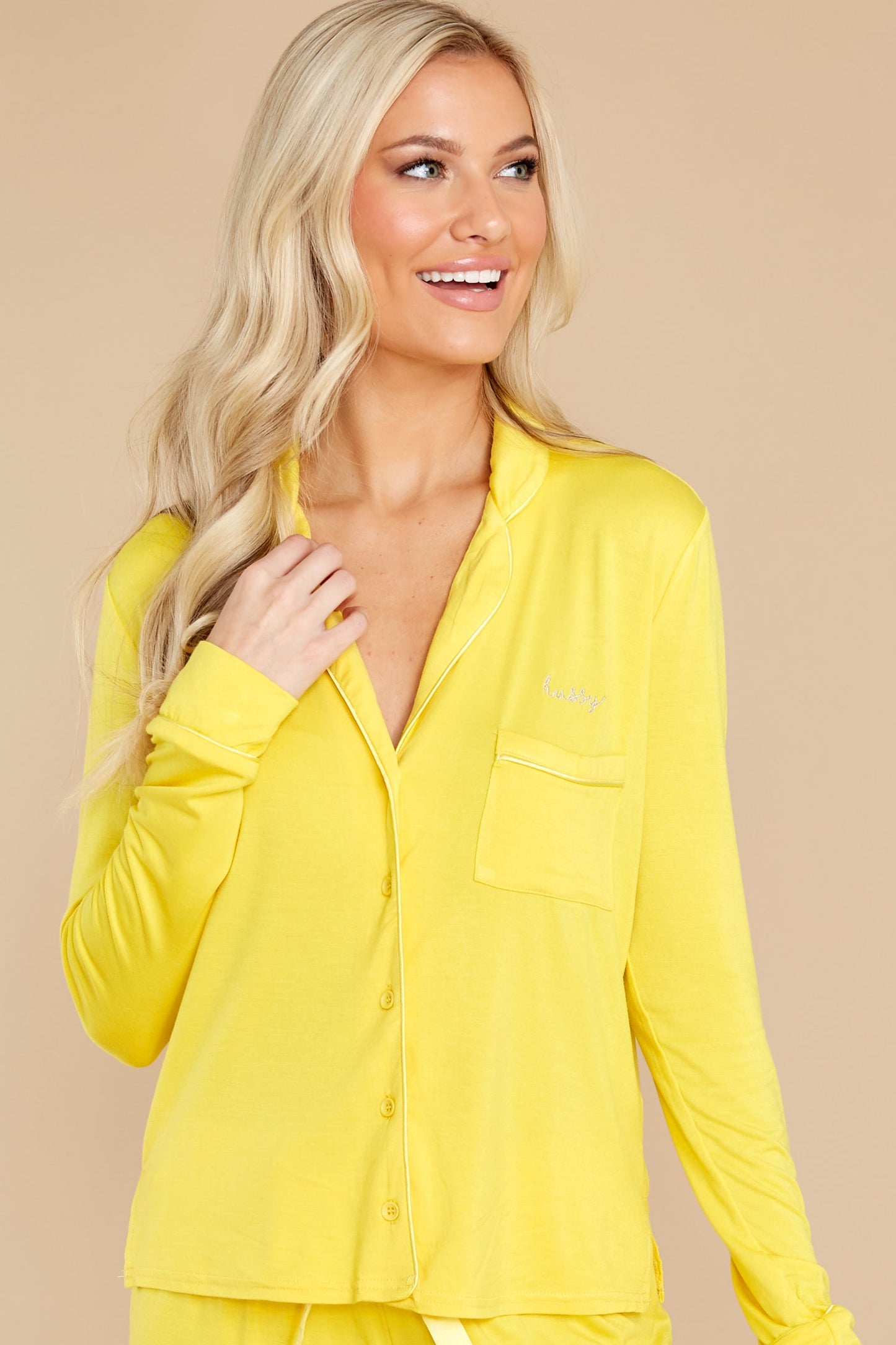 Hussy Yellow Pajama Top