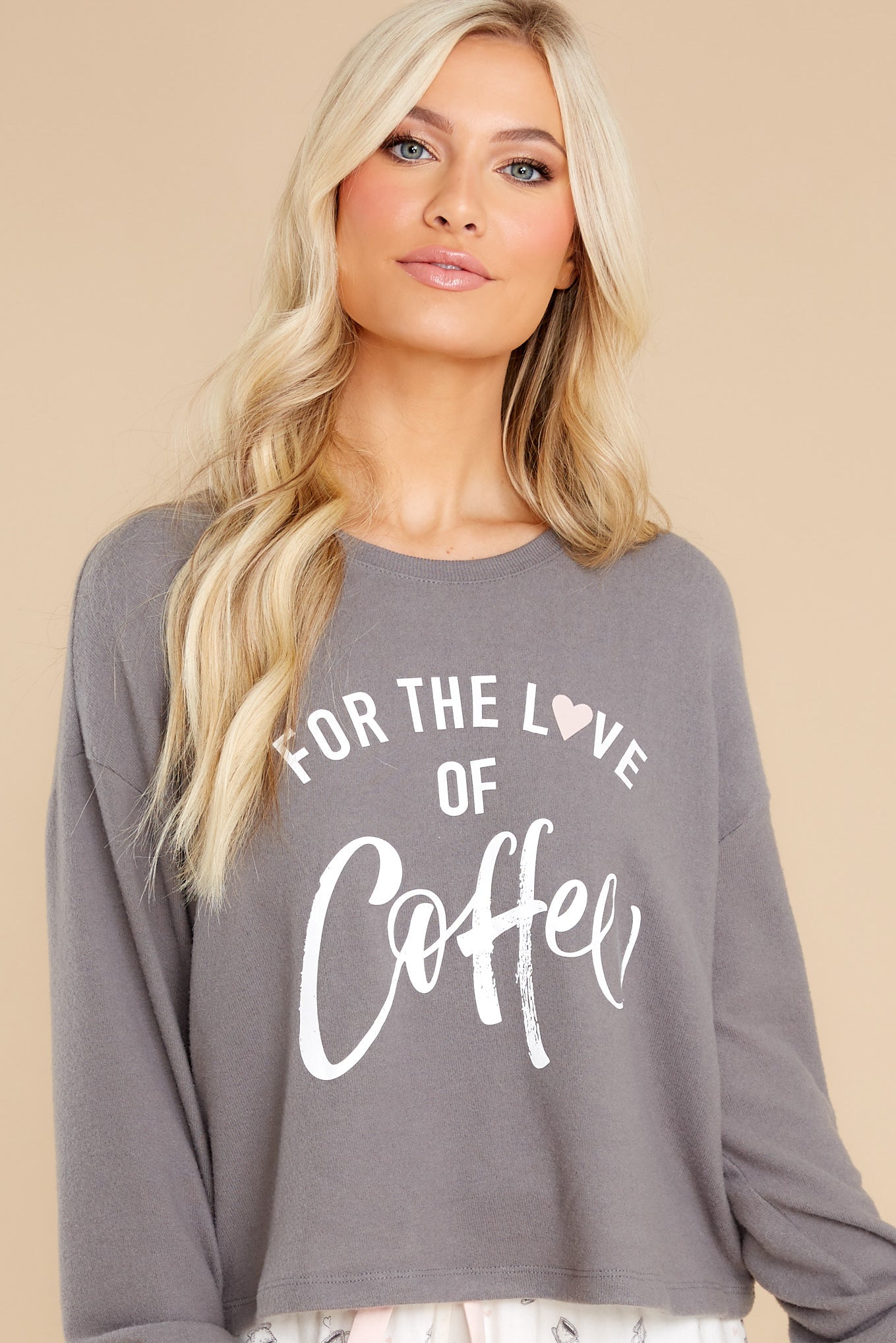 Lina Coffee Slate Grey Long Sleeve Top
