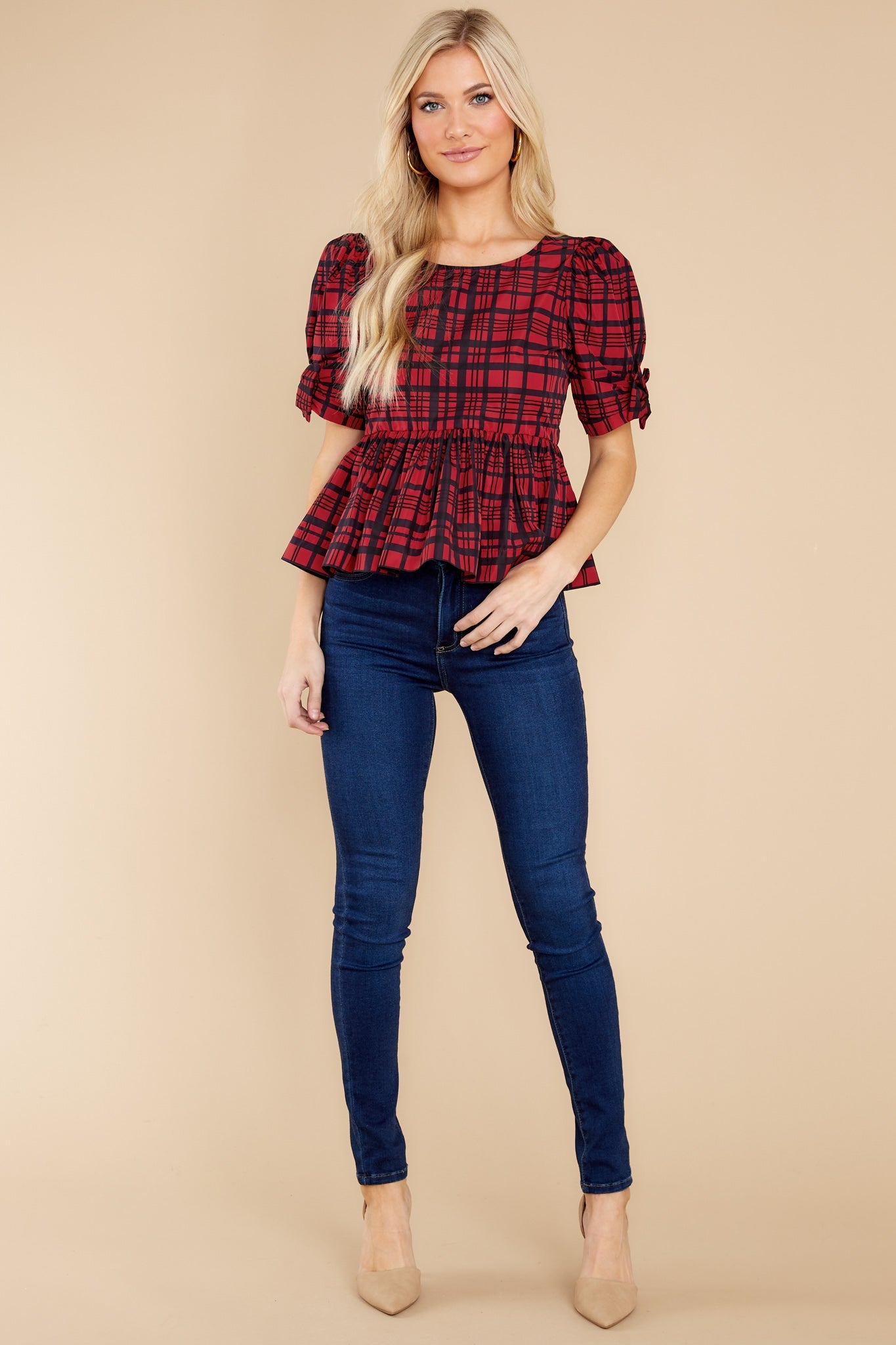 Keily Moody Ruby Plaid Top