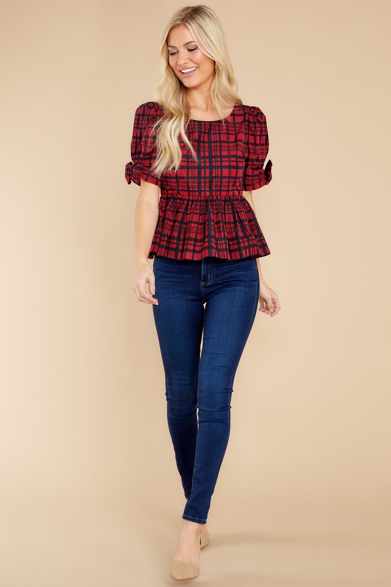 Keily Moody Ruby Plaid Top