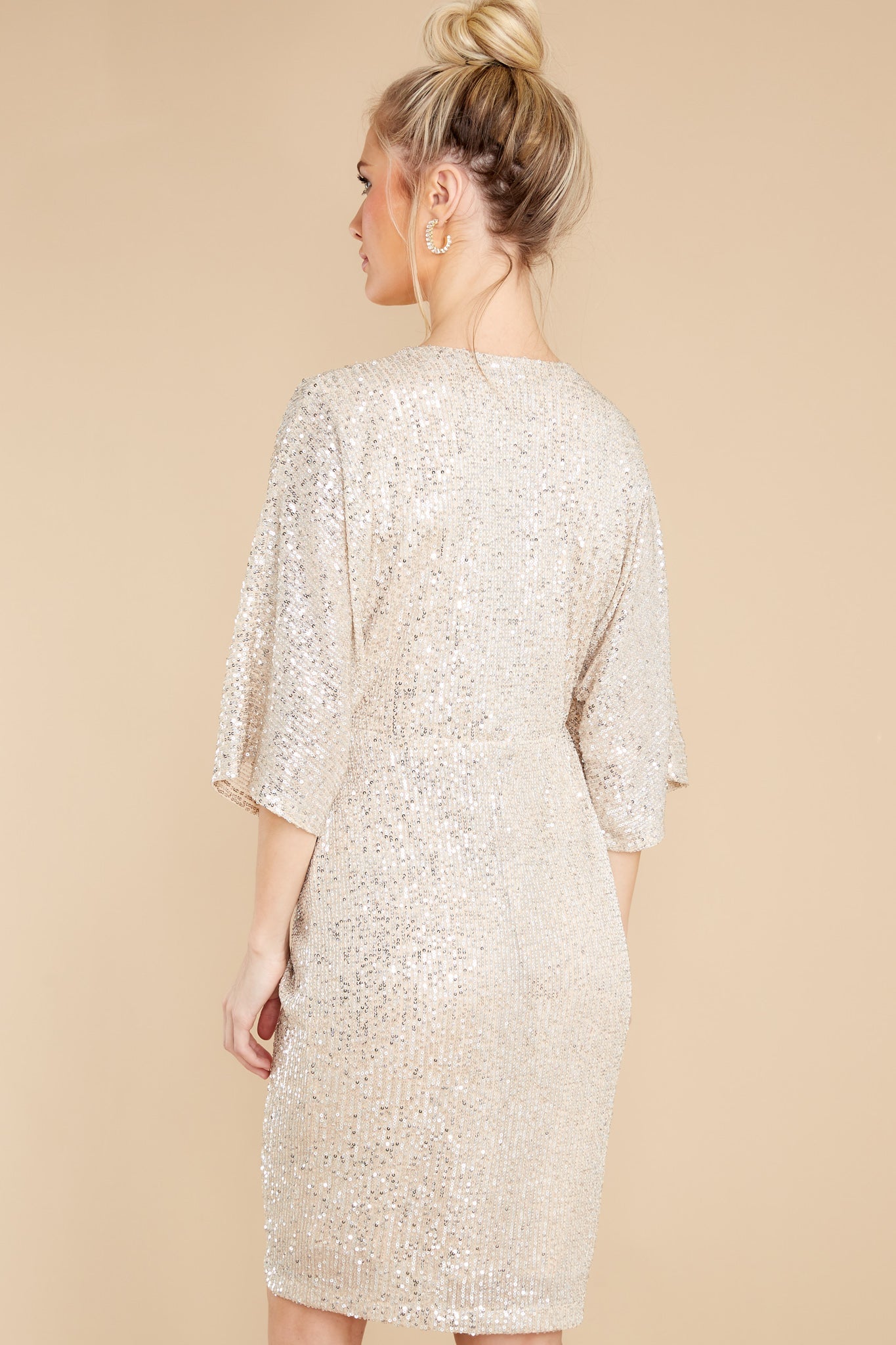 Cheers To Tonight Champagne Sequin Dress