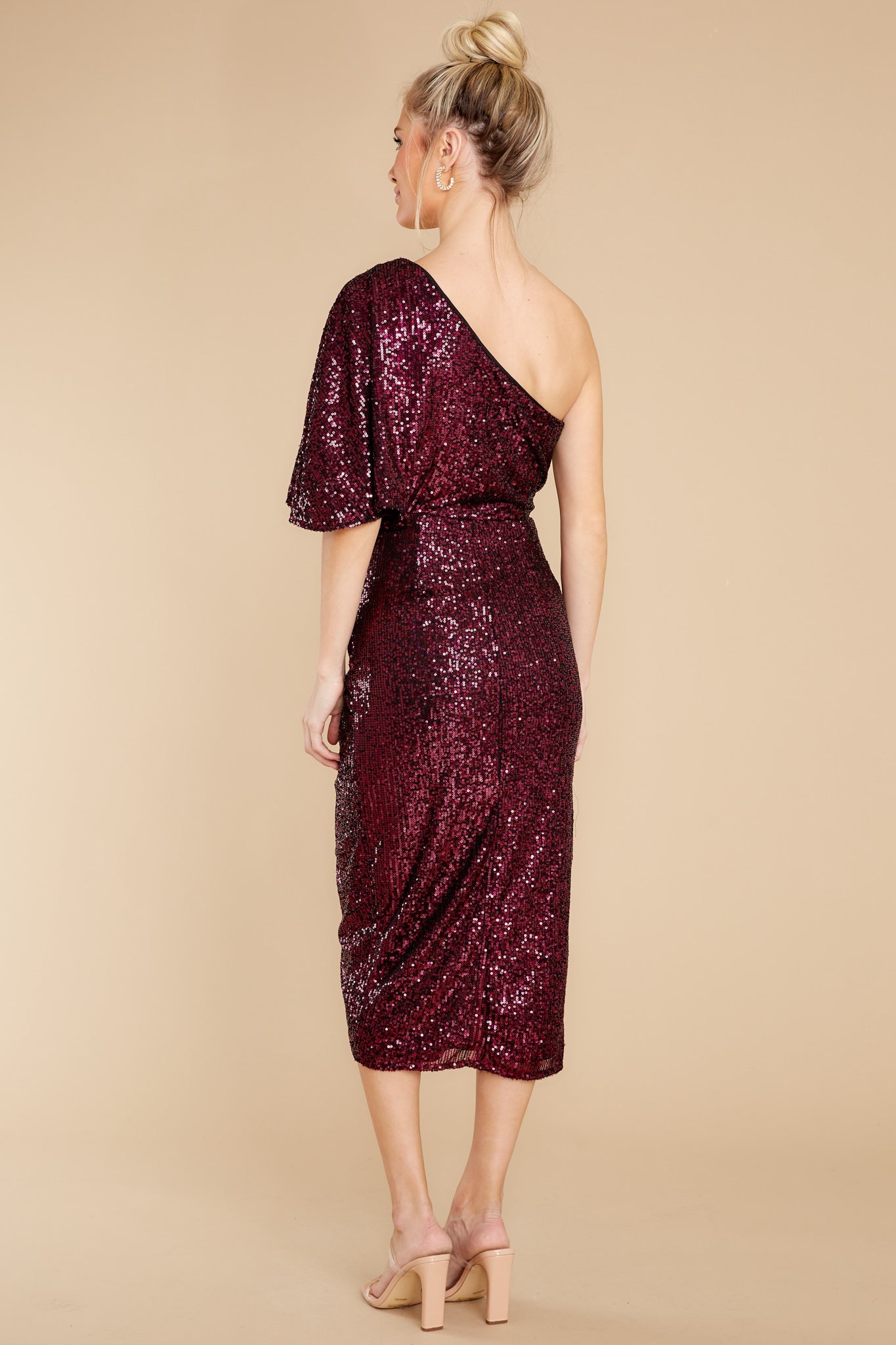 Without Rival Burgundy Sequin Dress