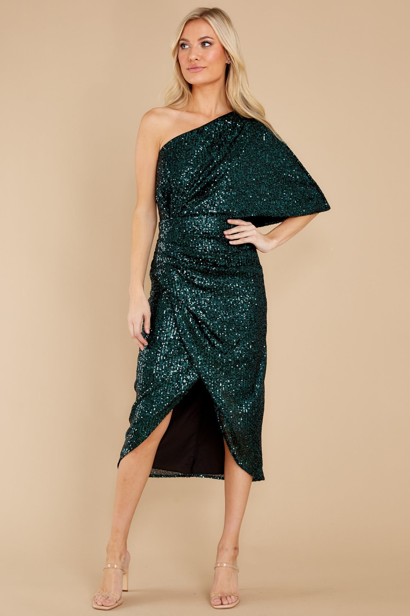 Without Rival Emerald Green Sequin Dress