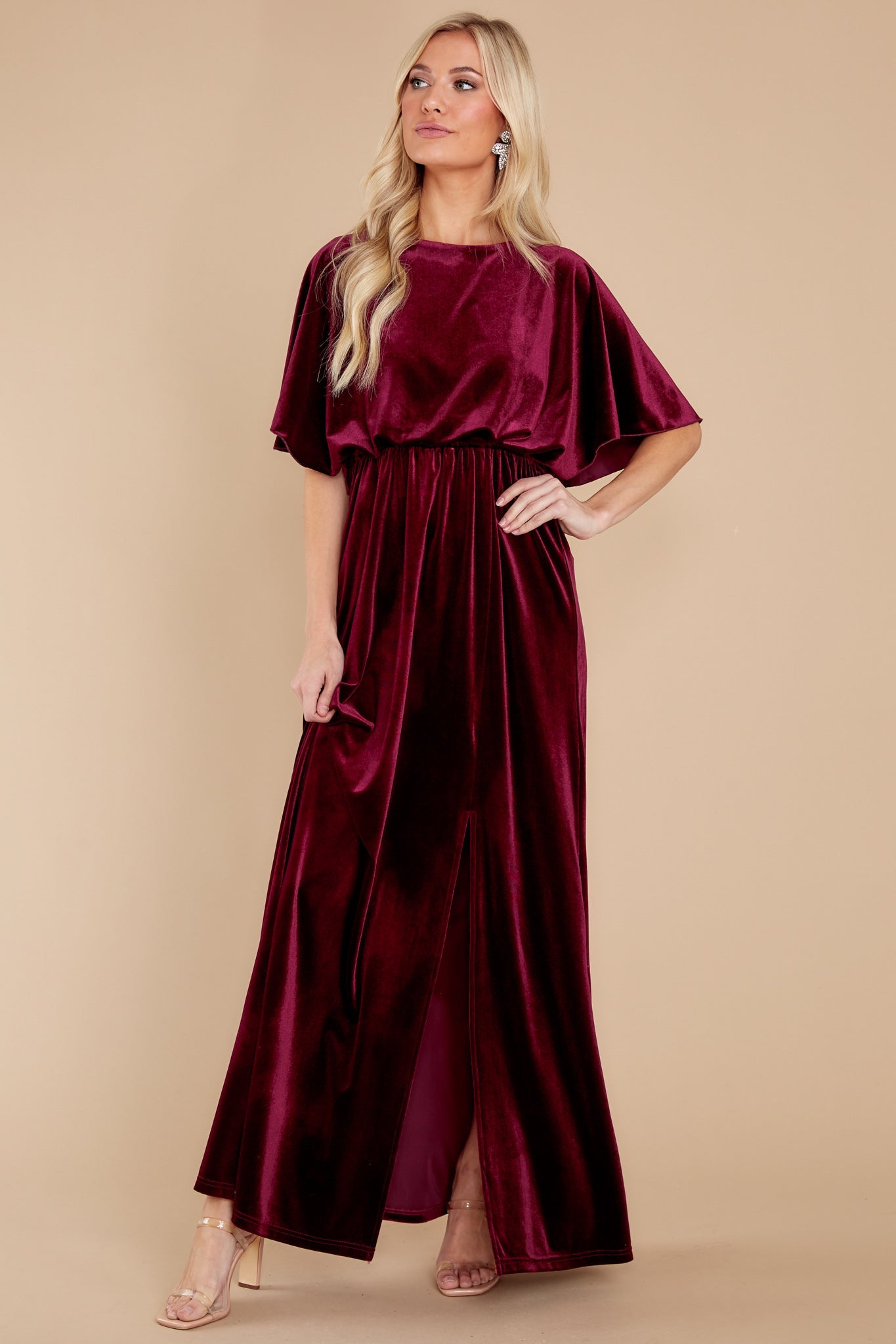 Ready For Tonight Merlot Maxi Dress