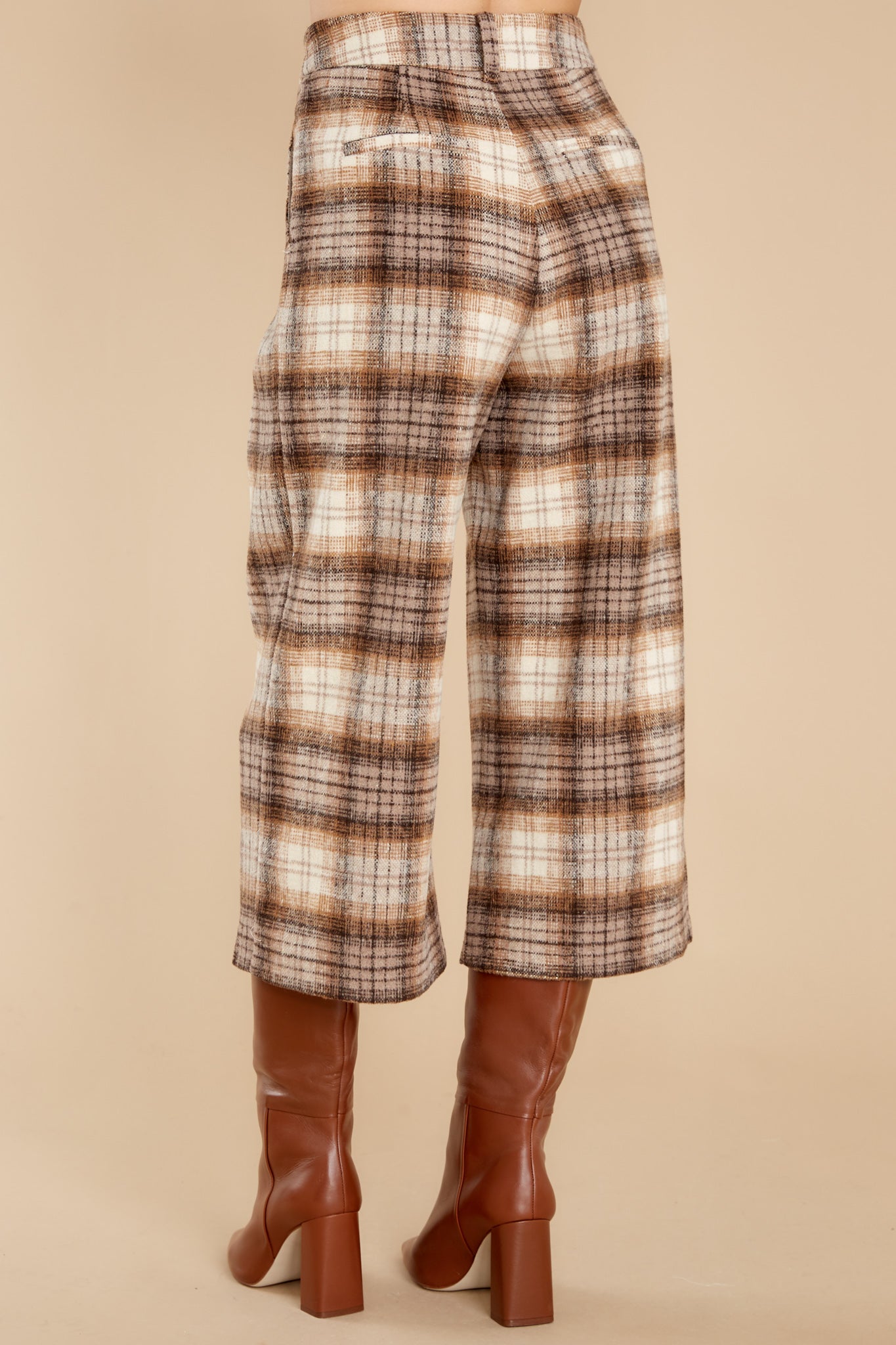 Change Of Pace Brown Plaid Pants