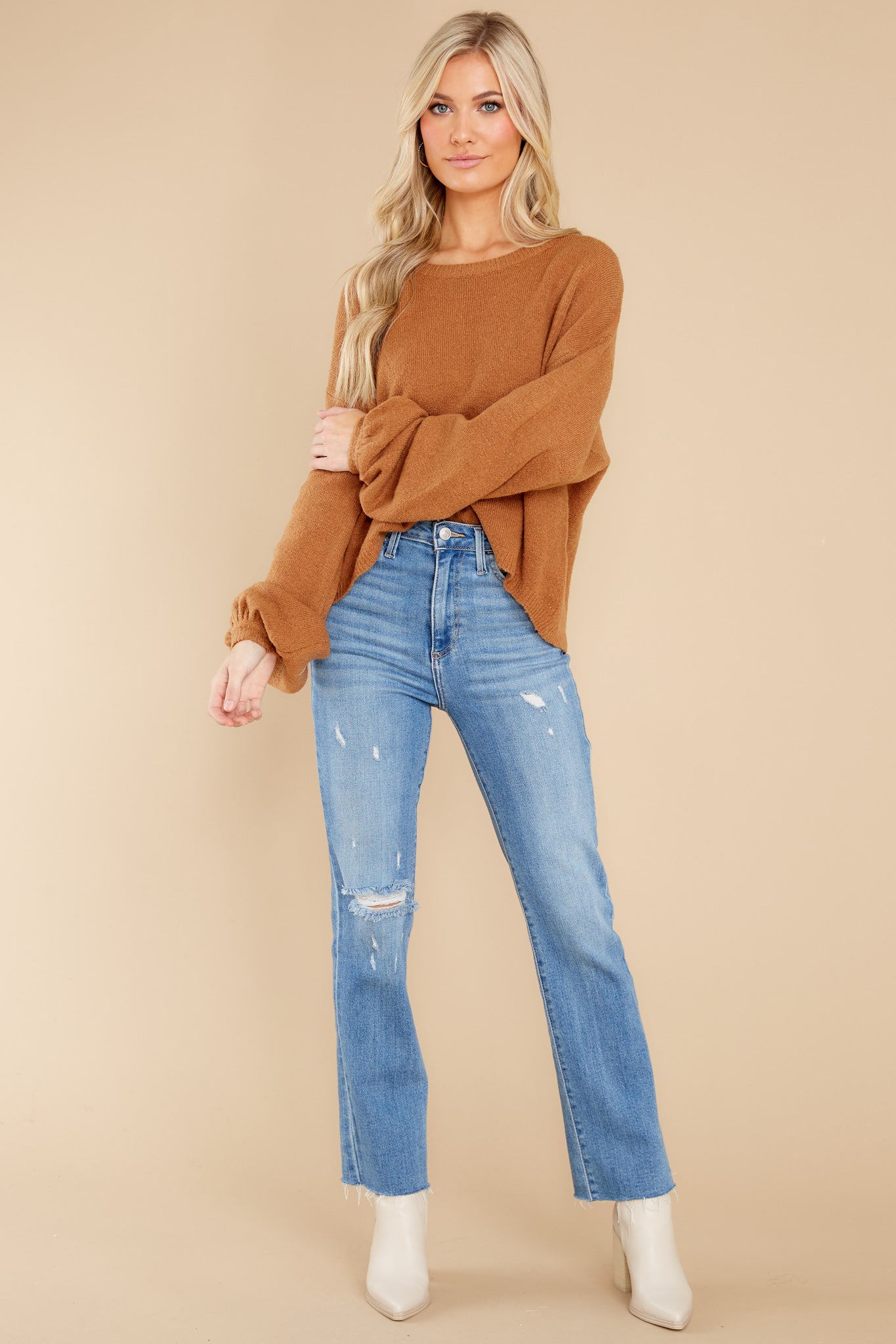 Comforting Moments Camel Sweater