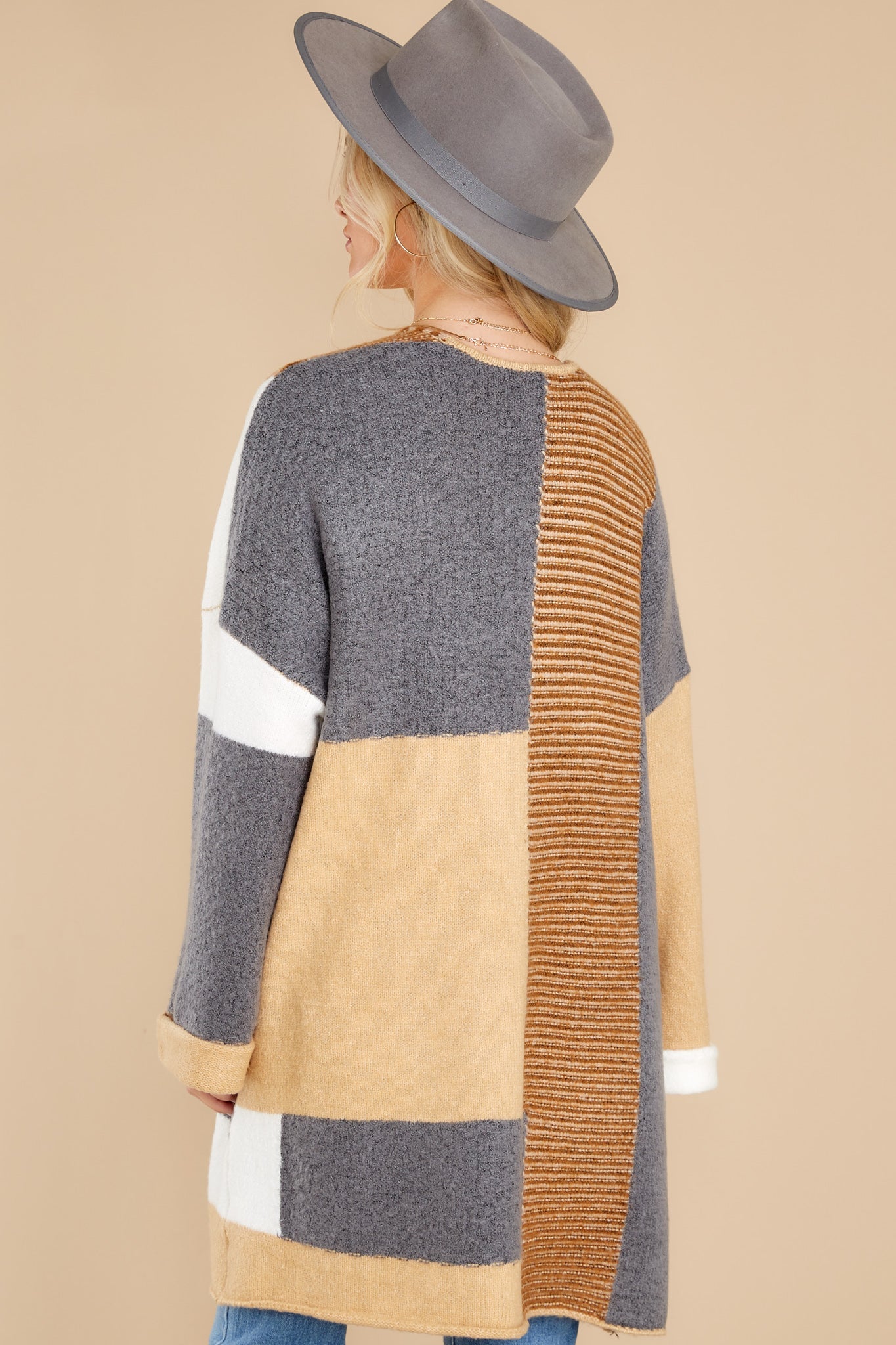 Whisked Away Tan Colorblock Cardigan