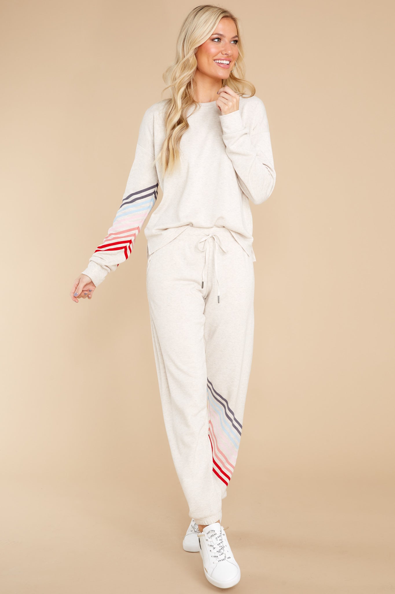 Never Stop Dreaming Oatmeal Multi Stripe Top