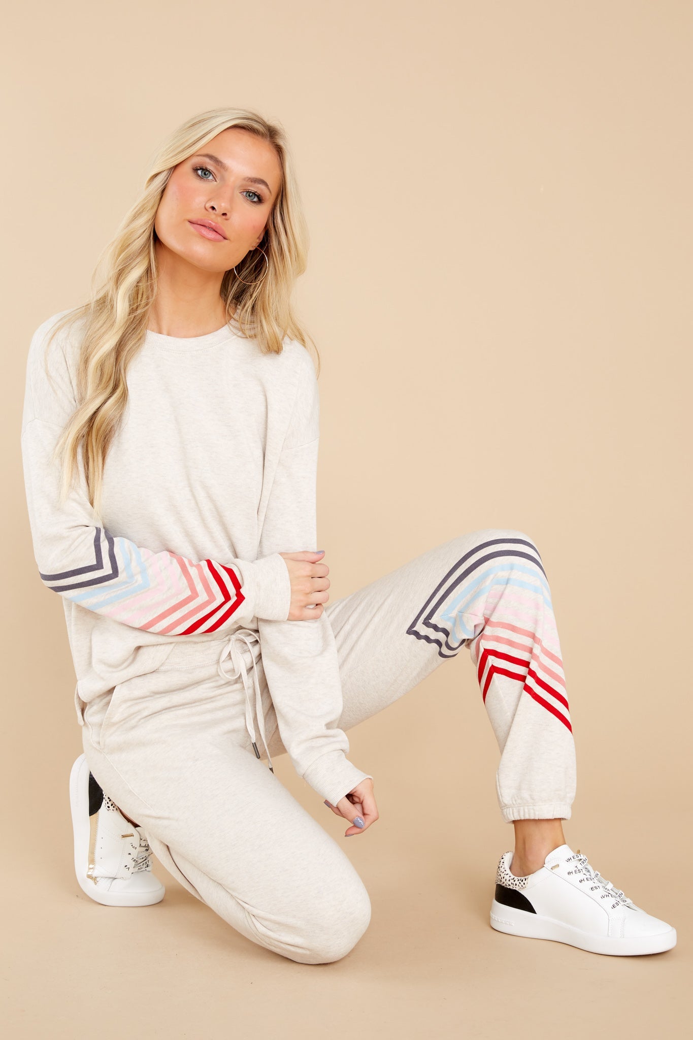 Never Stop Dreaming Oatmeal Multi Stripe Top