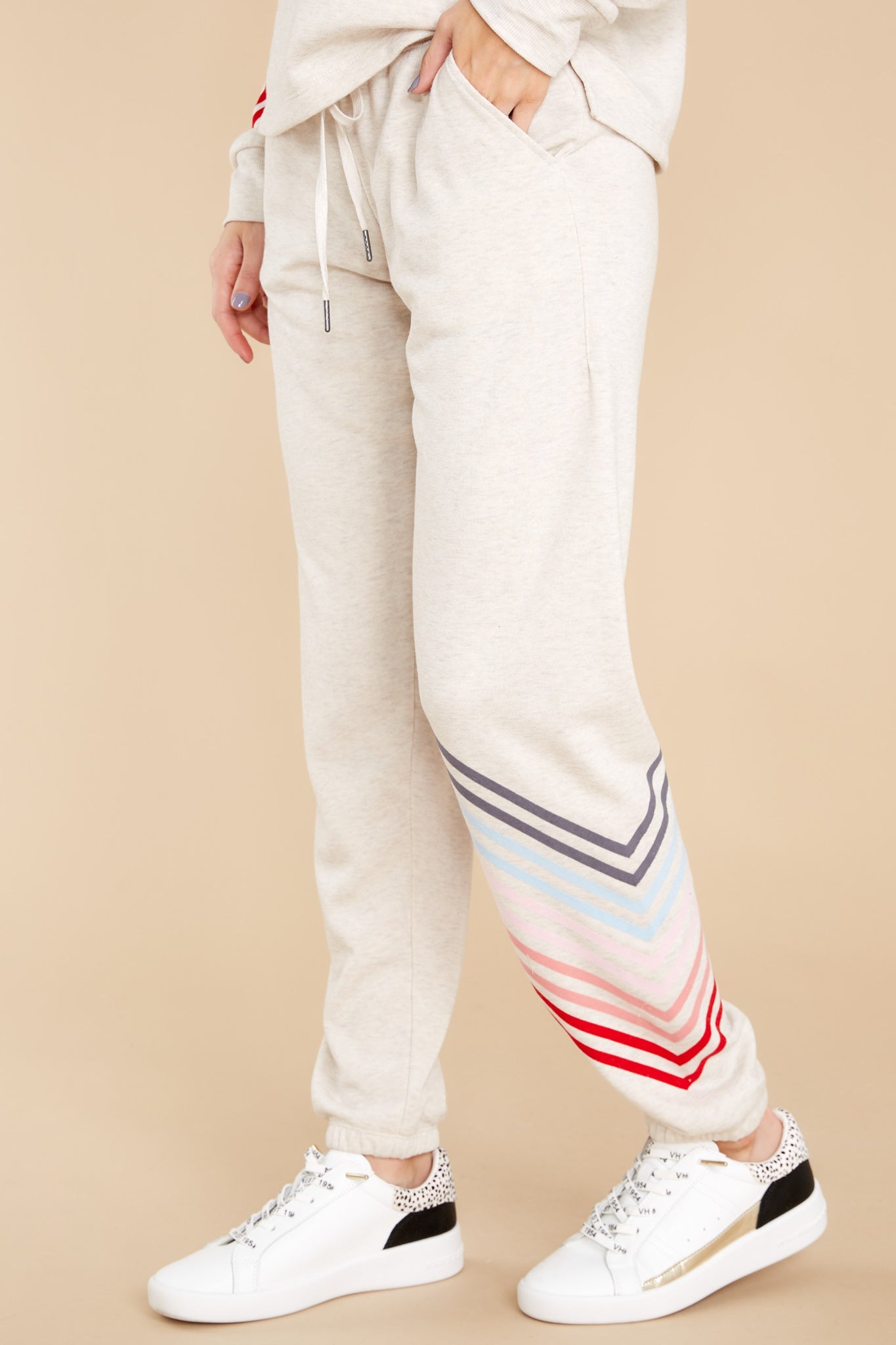 Catch My Flight Oatmeal Multi Stripe Joggers