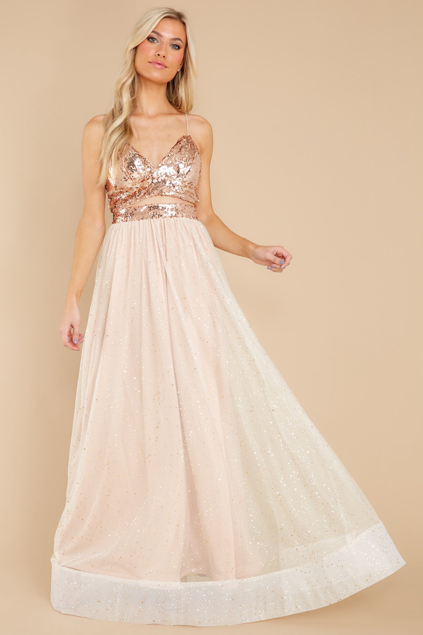 Boldly Beautiful Rose Gold Sequin Two Piece Set