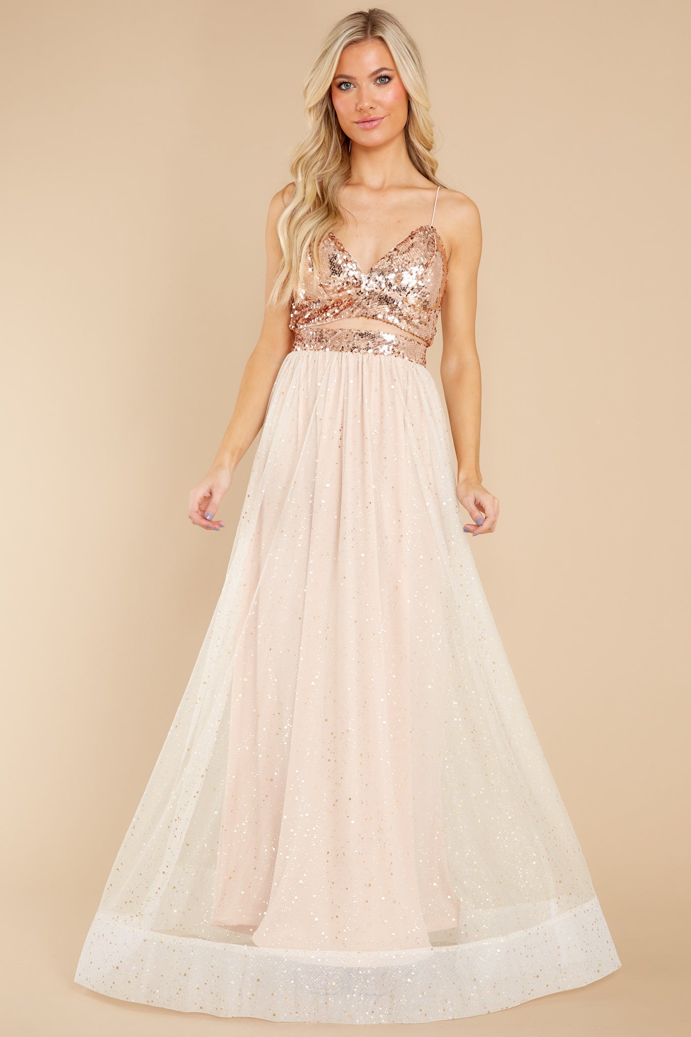 Boldly Beautiful Rose Gold Sequin Two Piece Set