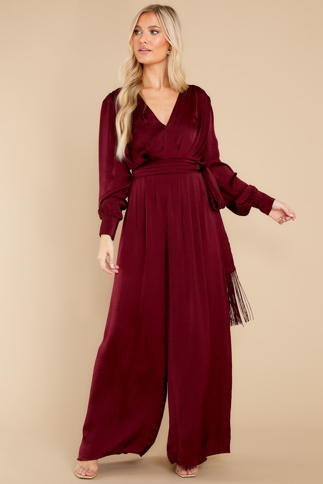 It's A Lifestyle Burgundy Jumpsuit