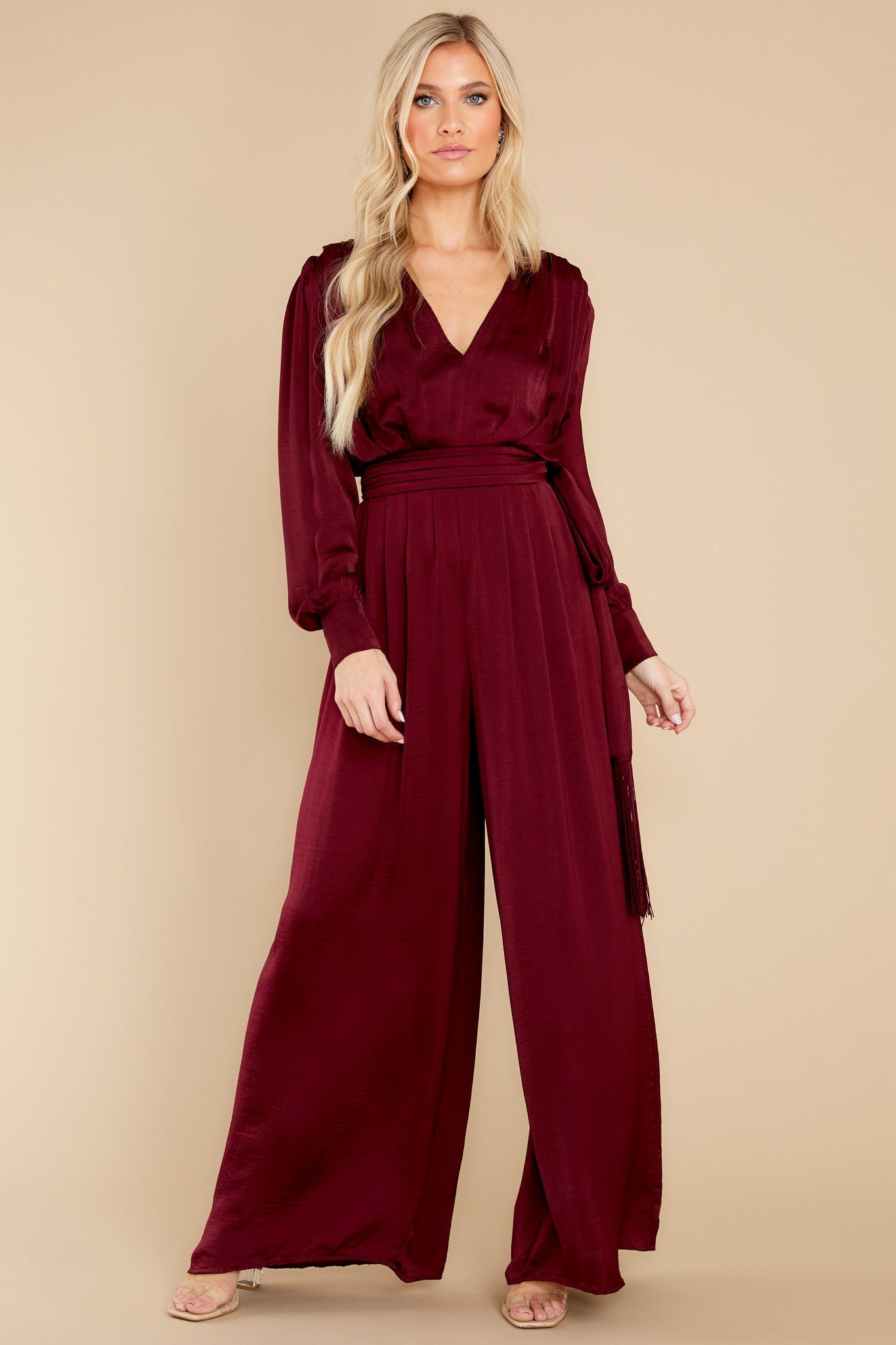 It's A Lifestyle Burgundy Jumpsuit
