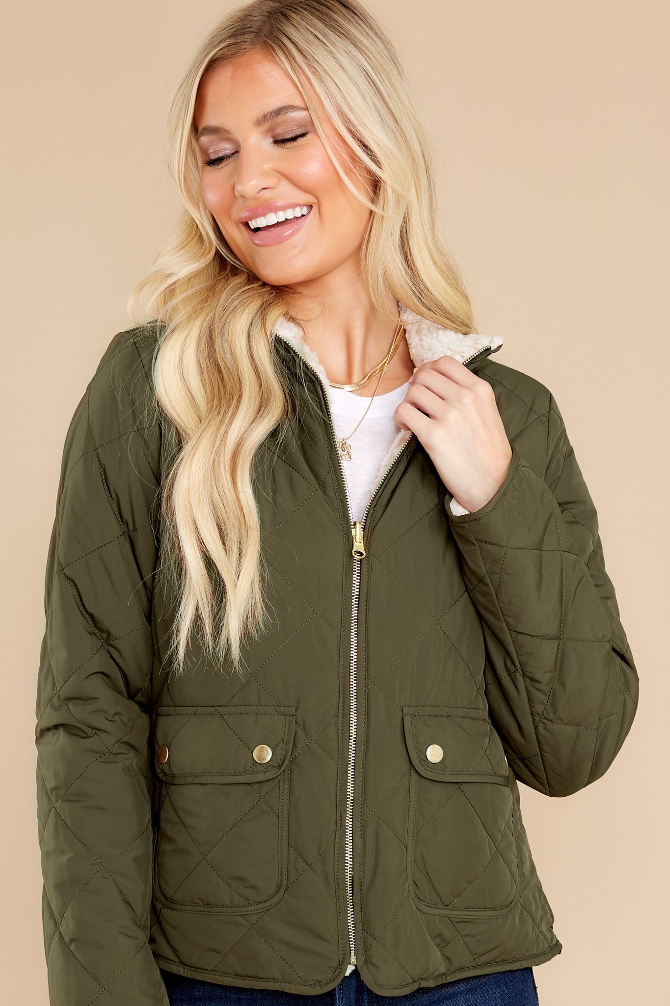 Irresistible Feeling Olive Reversible Jacket