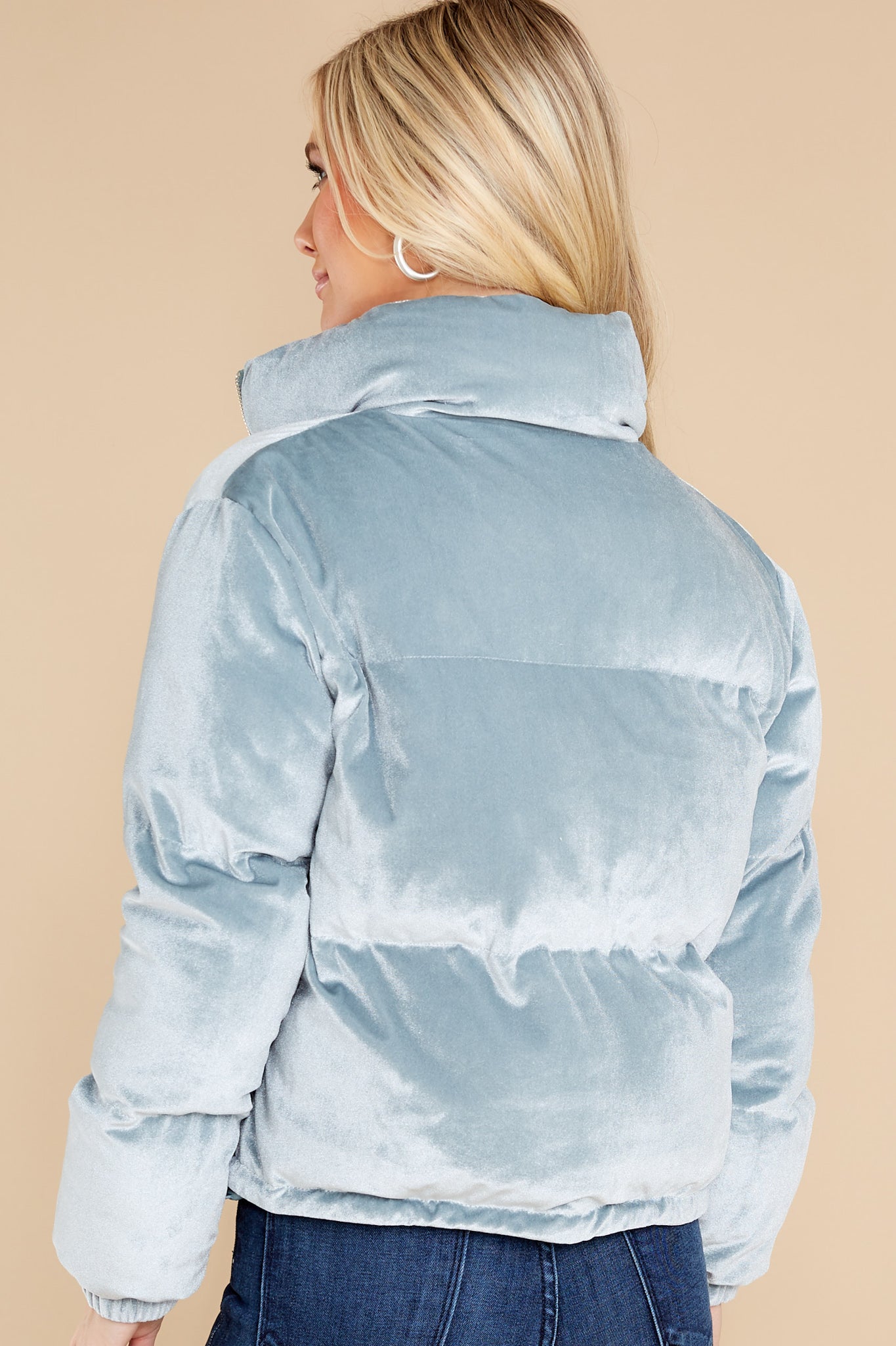 Ready For The Chill Dusty Blue Puffer Jacket