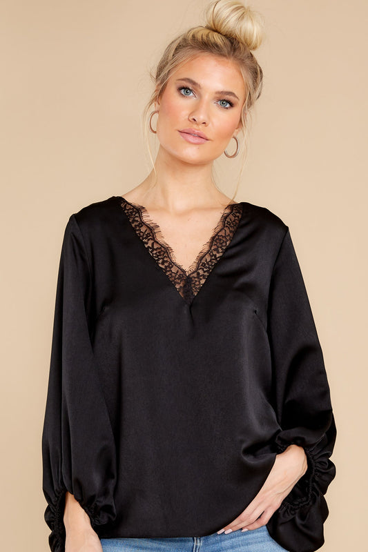Endlessly Devoted Black Lace Top