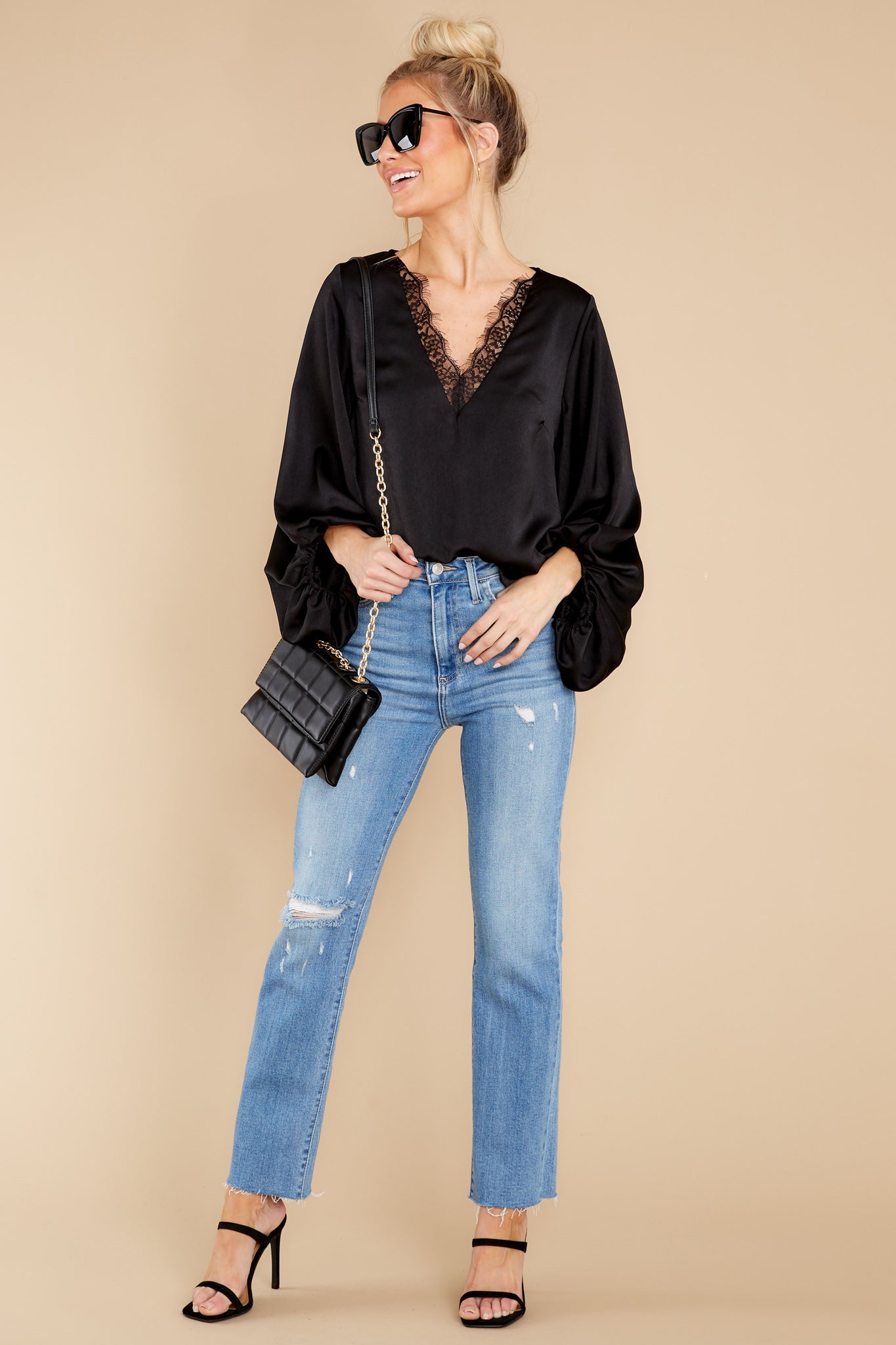 Endlessly Devoted Black Lace Top