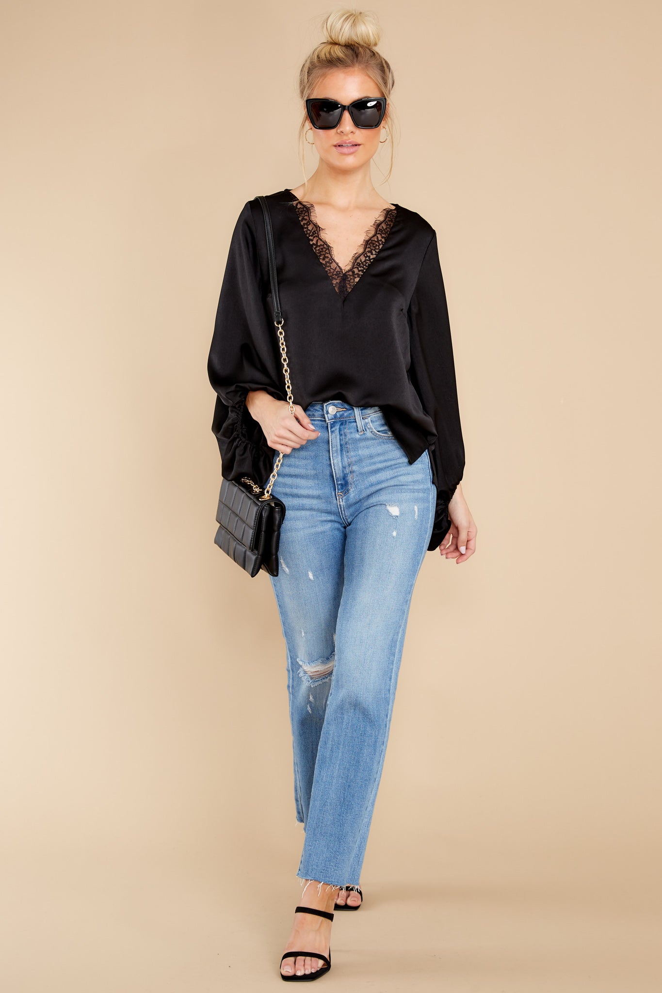 Endlessly Devoted Black Lace Top