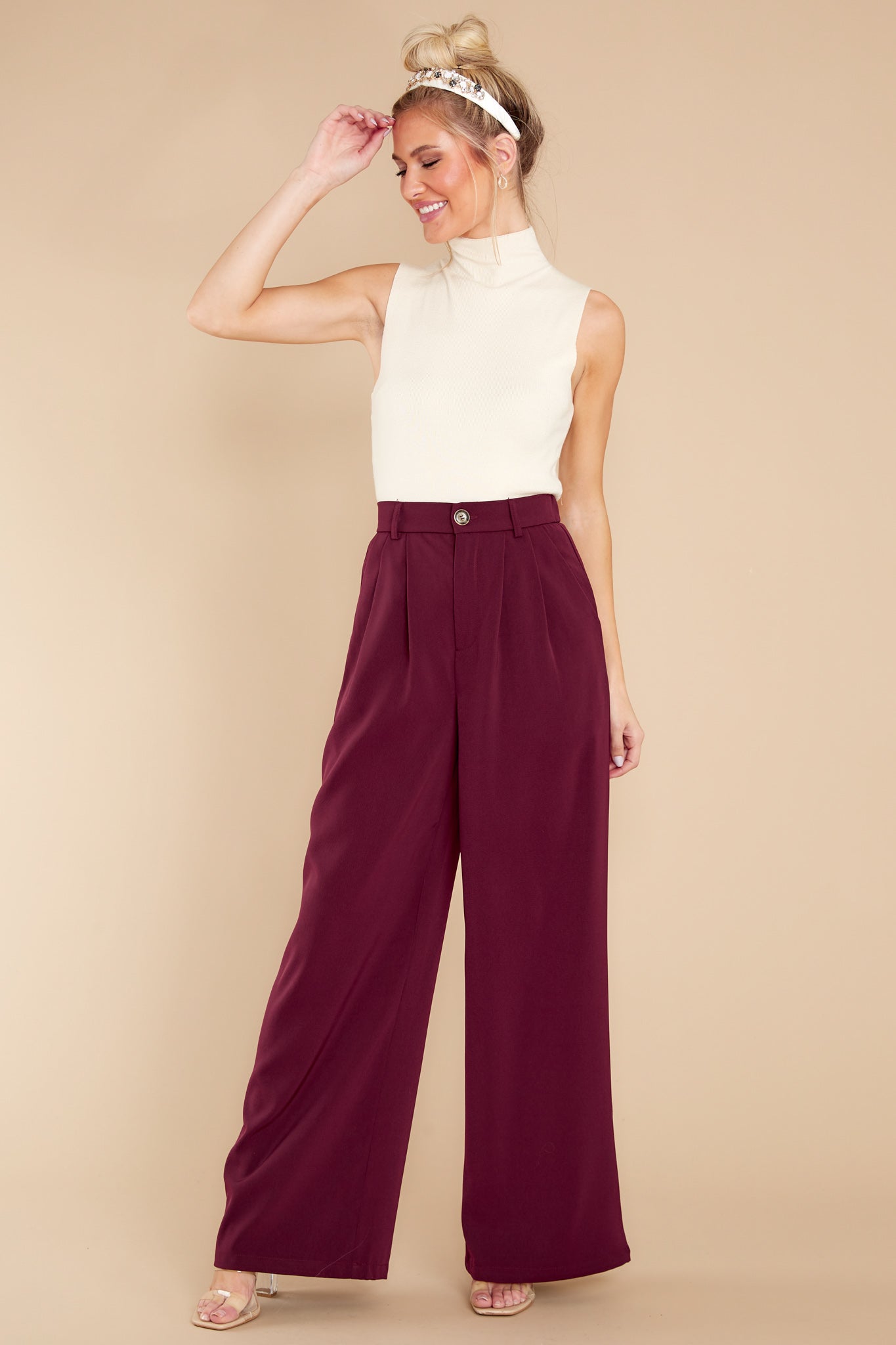 Walk By Me Merlot Pants