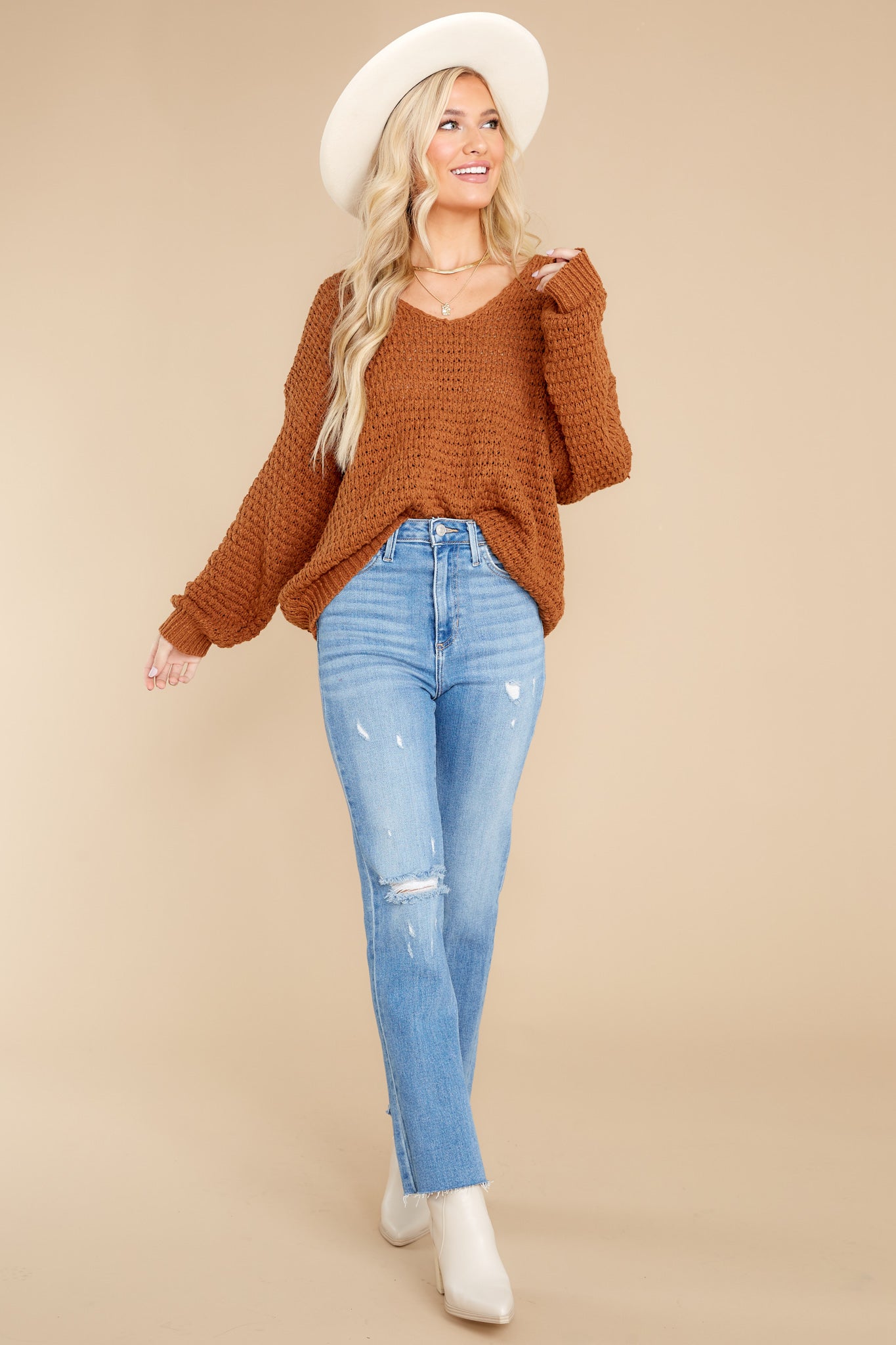 Effect Of Coziness Caramel Sweater