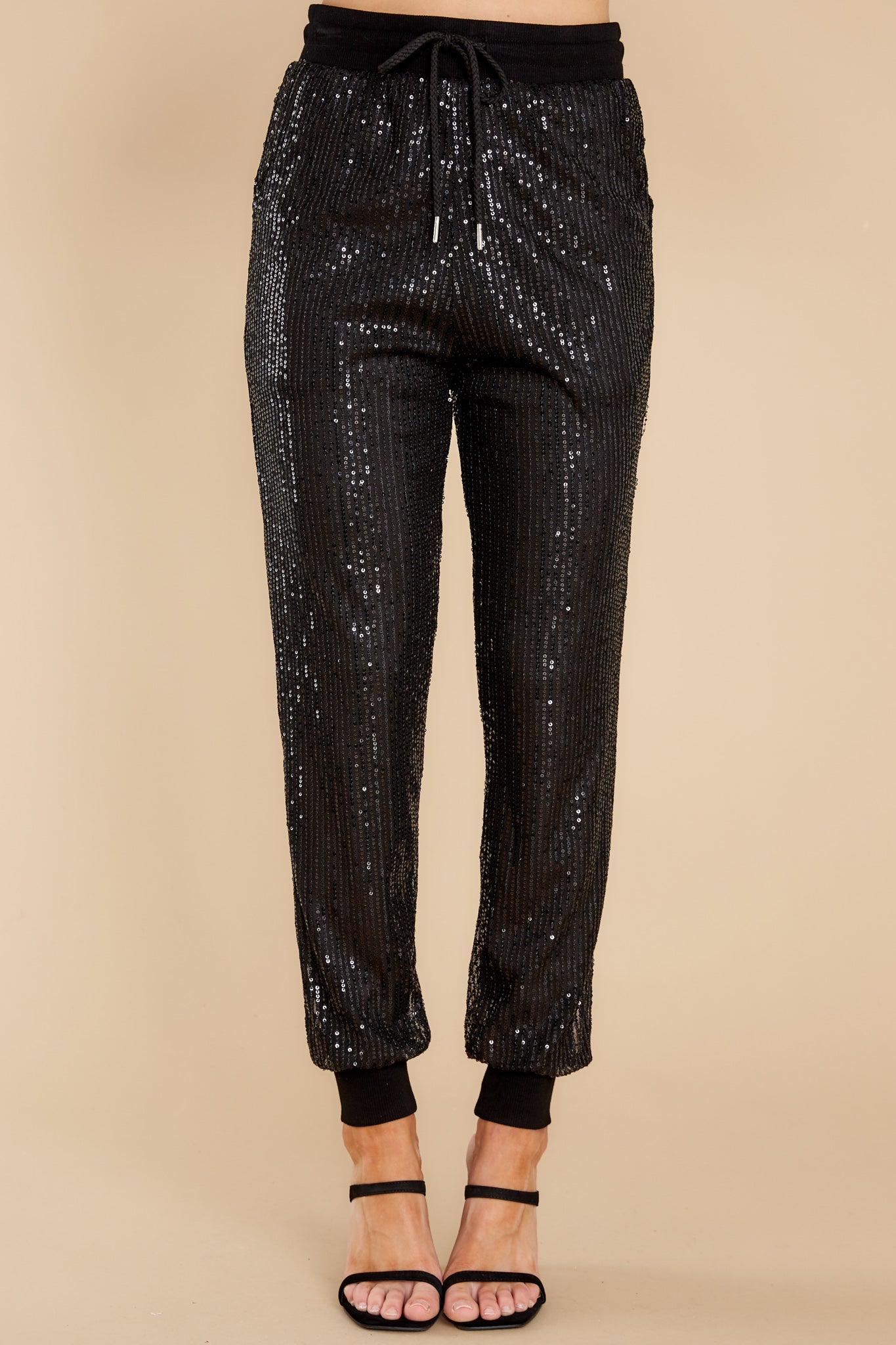 Marquee Glitter Black Sequin Pants