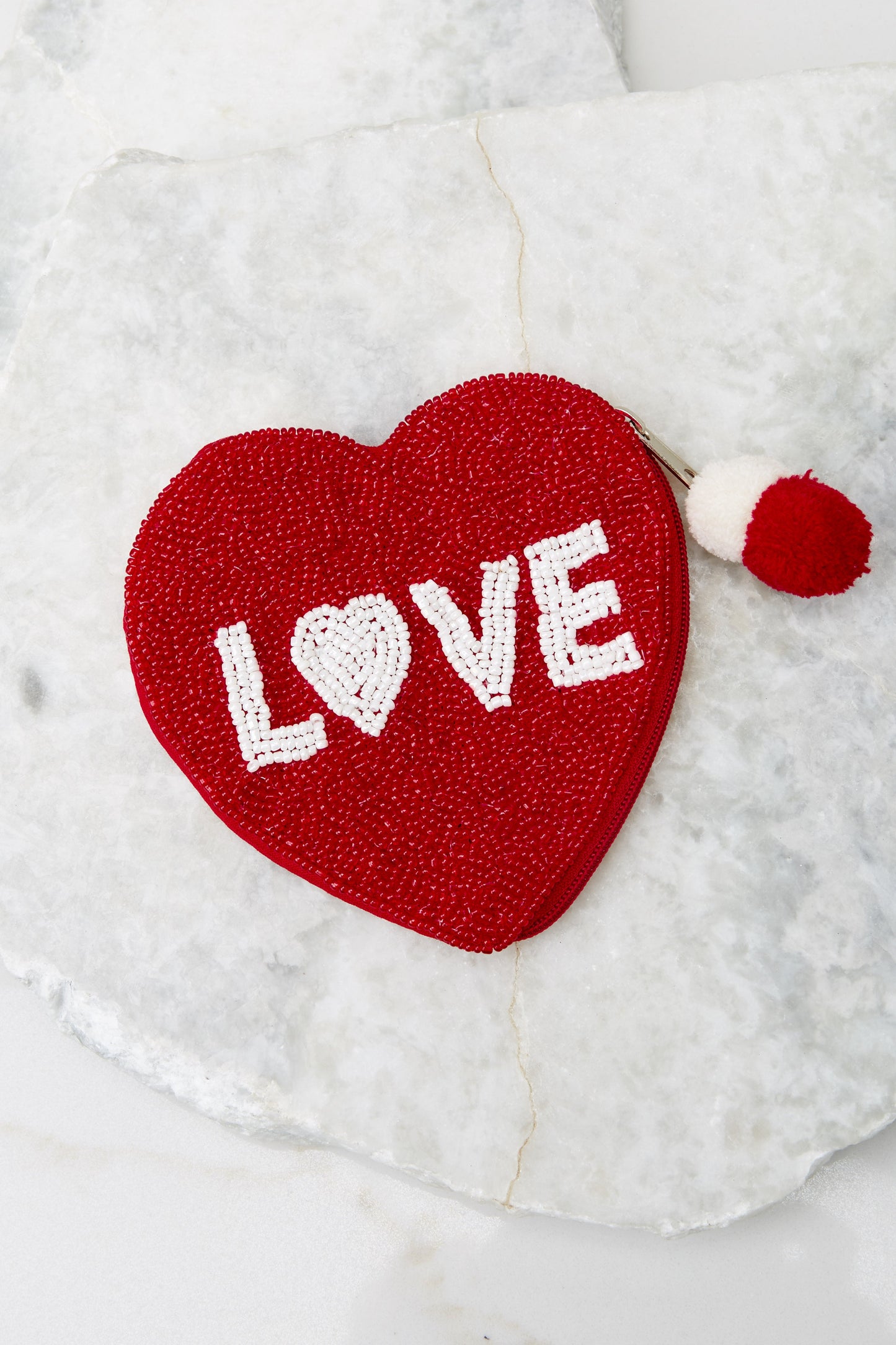 Call Me Cupid Red Beaded Pouch