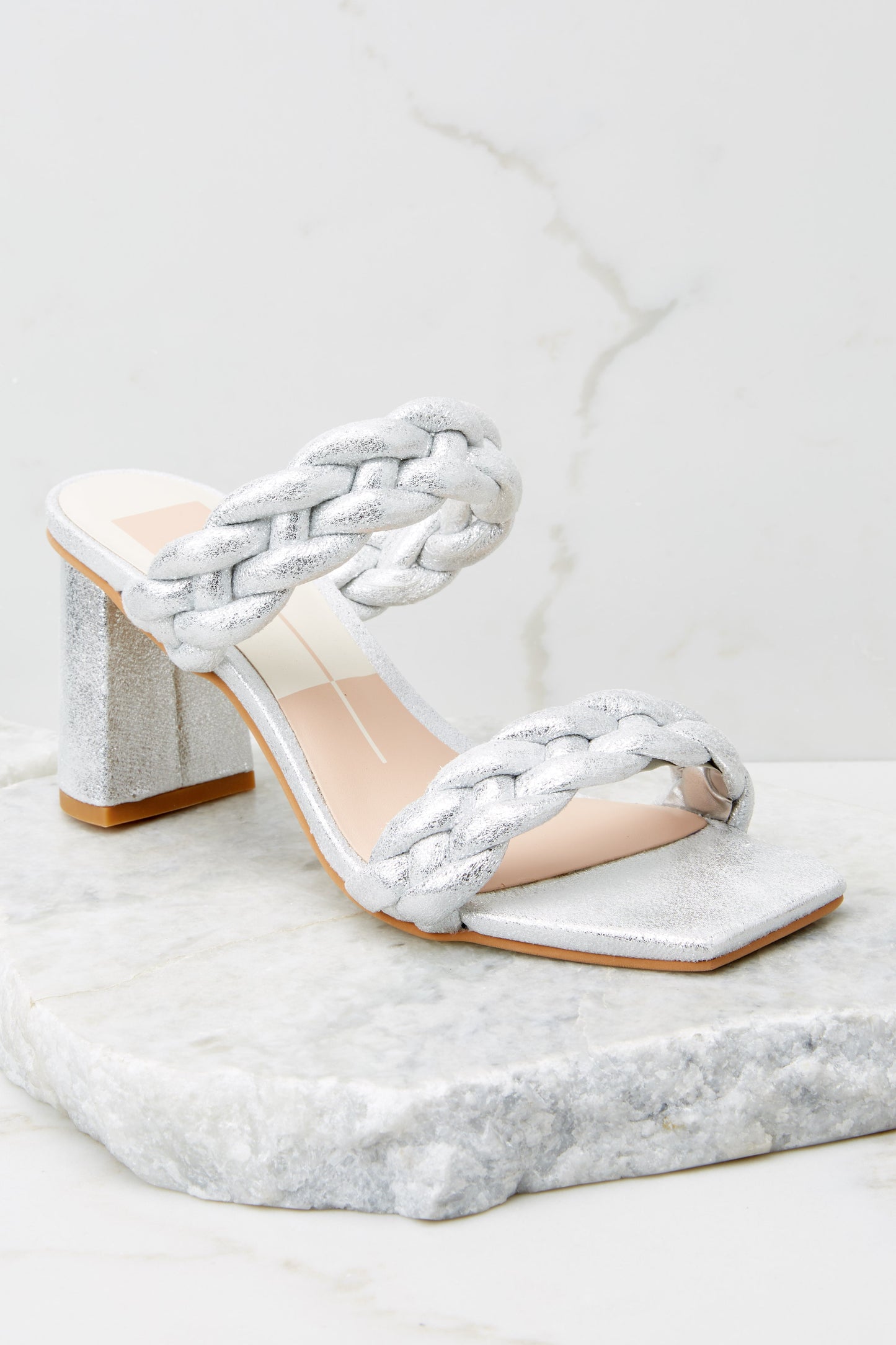 Paily Silver Metallic Stella Suede Heels