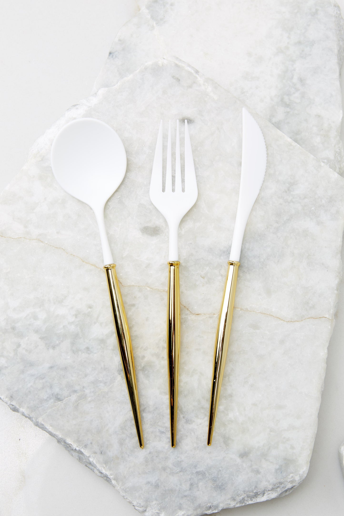 Bella White And Gold Flatware