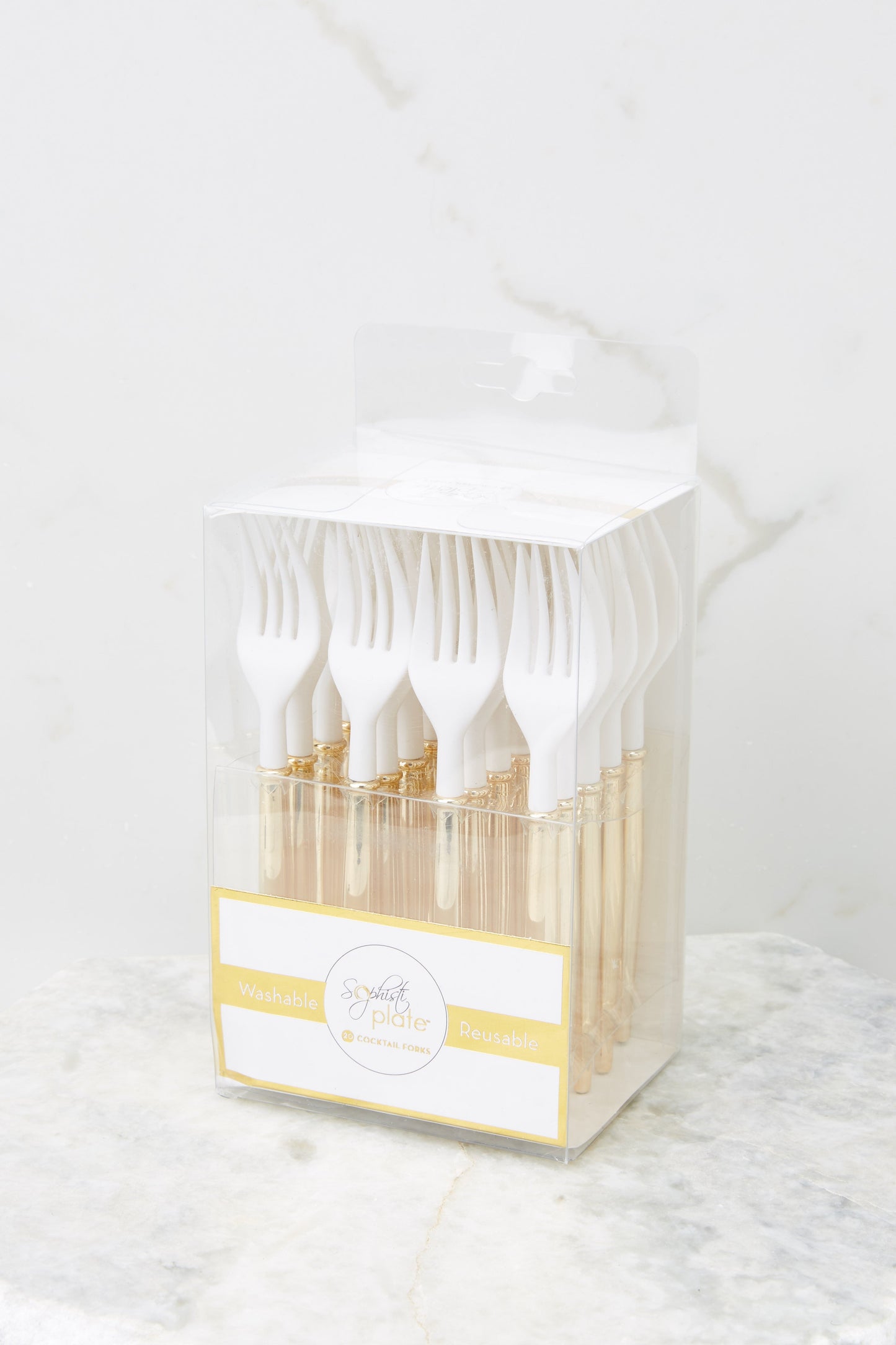 White And Gold Cocktail Forks
