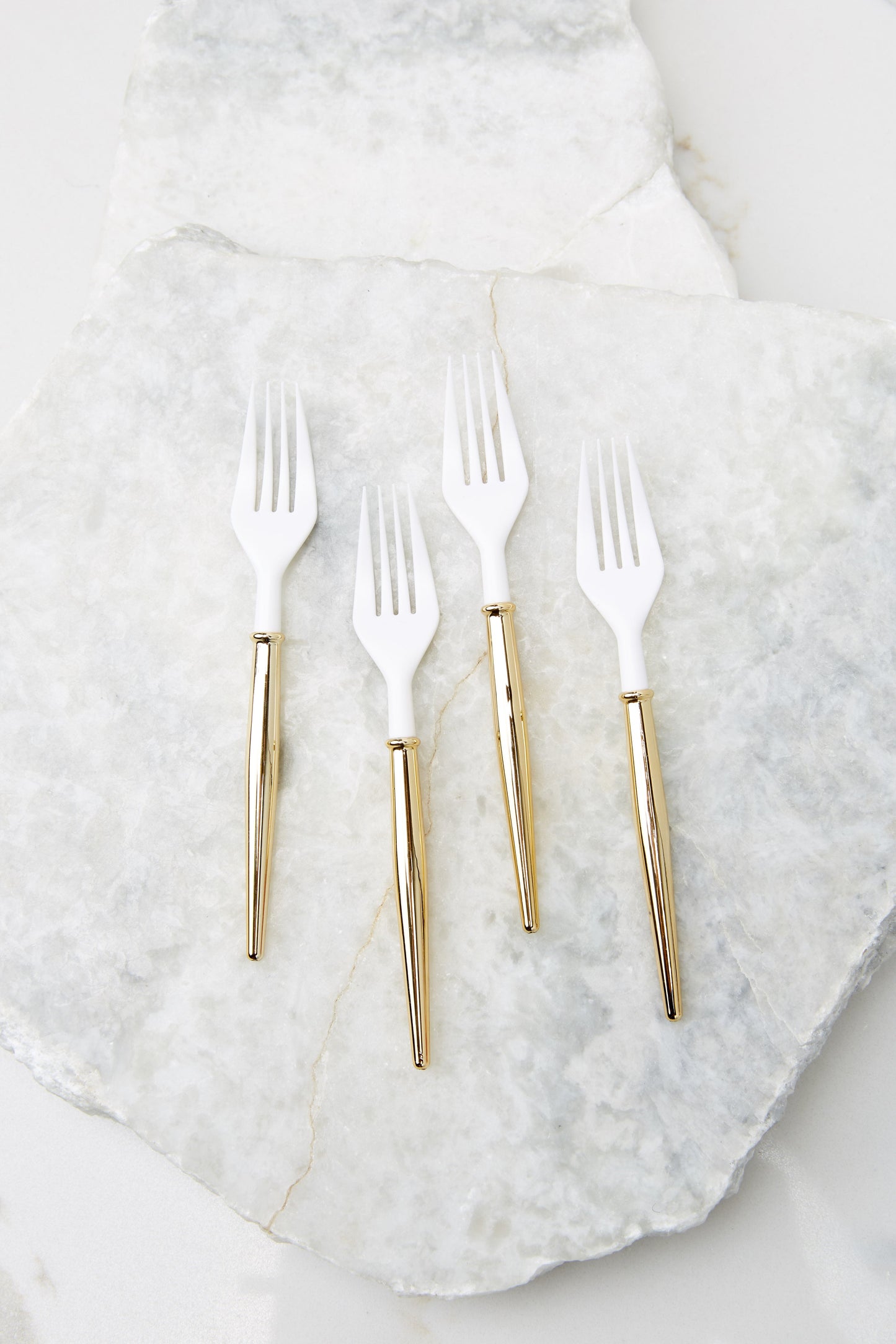 White And Gold Cocktail Forks