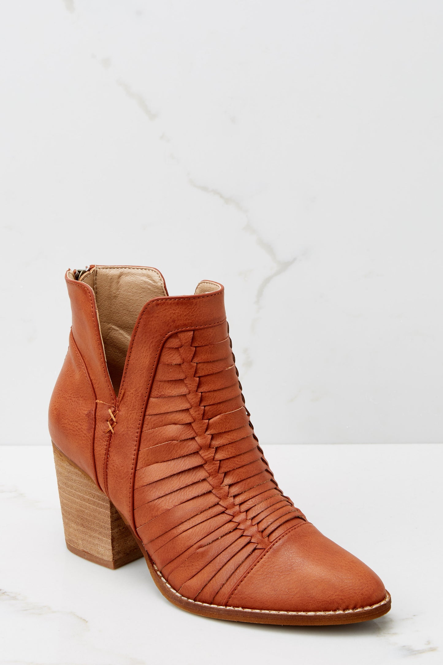 Stunning Steps Cognac Ankle Booties