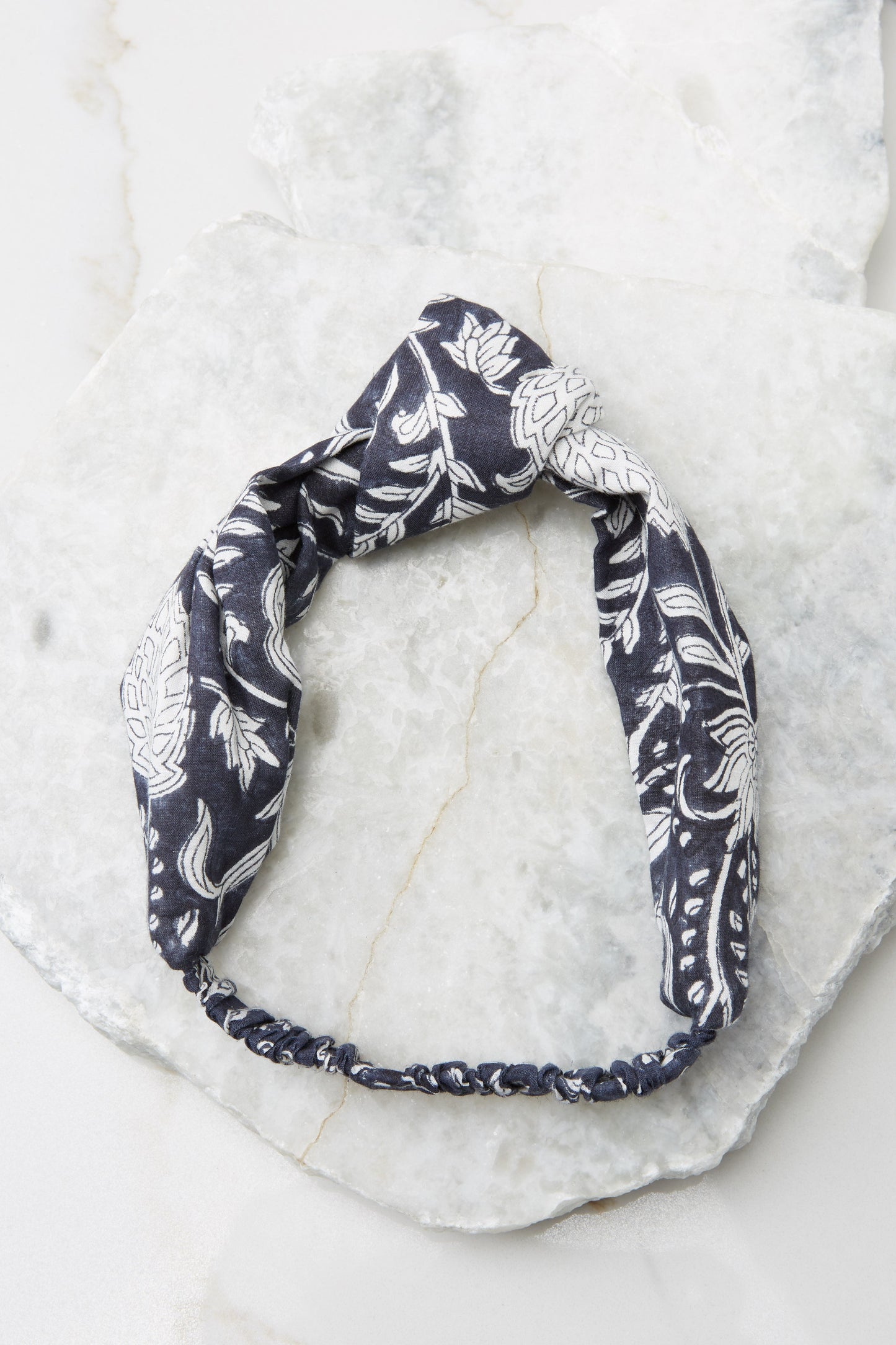 Navy Block Print Headband