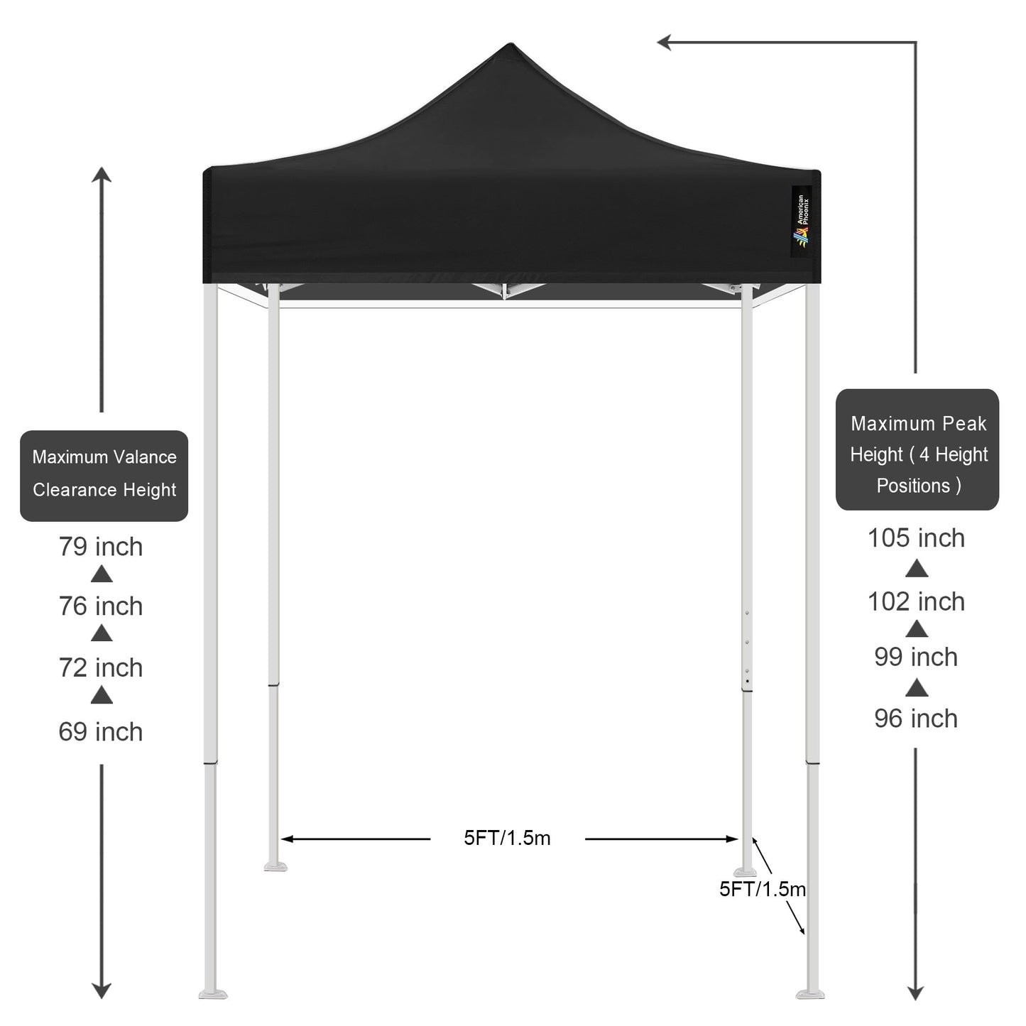 5x5 Classic Colors Small Canopy Tent