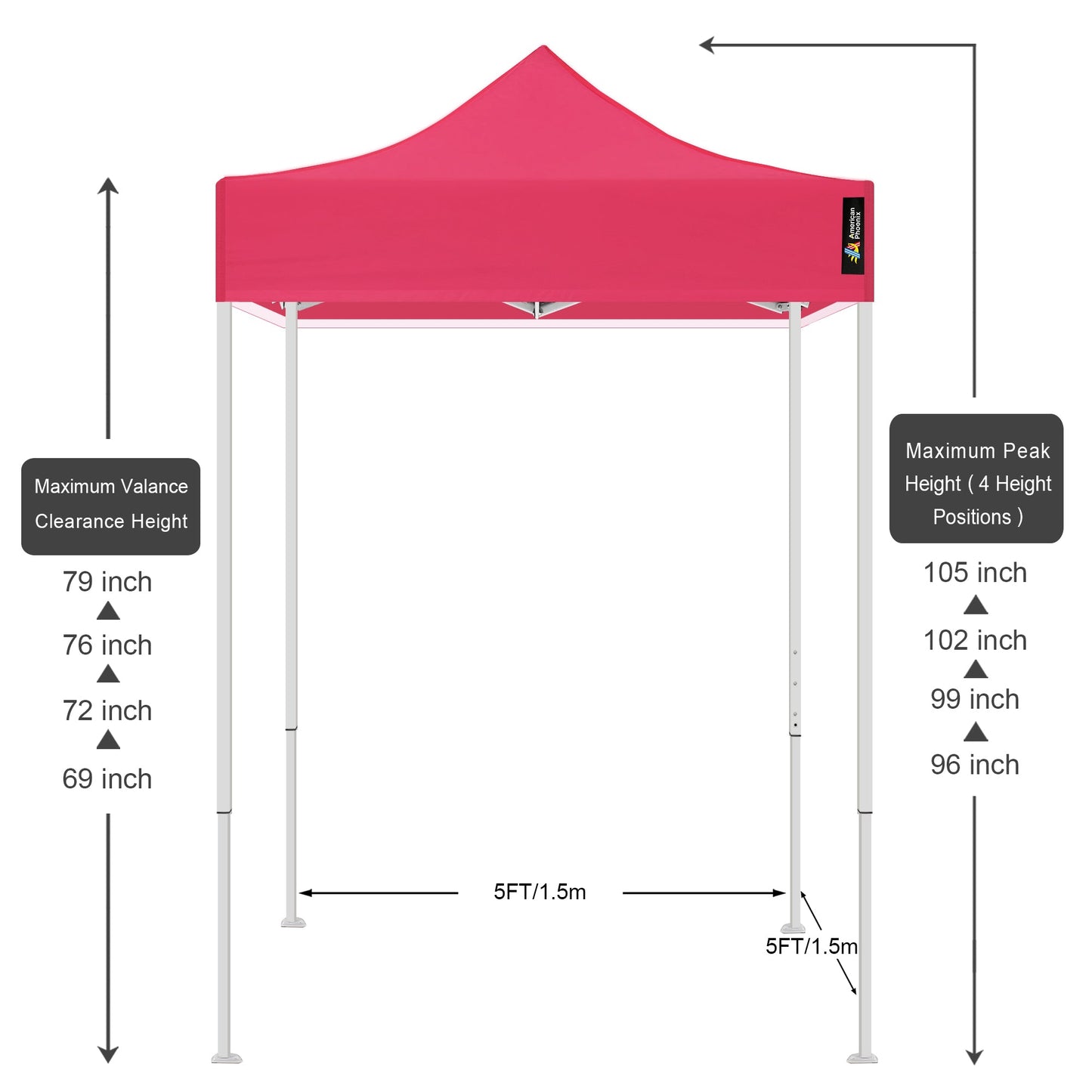 Portable Small 5x5ft Canopy Tent, 5x5 Pop Up Tent