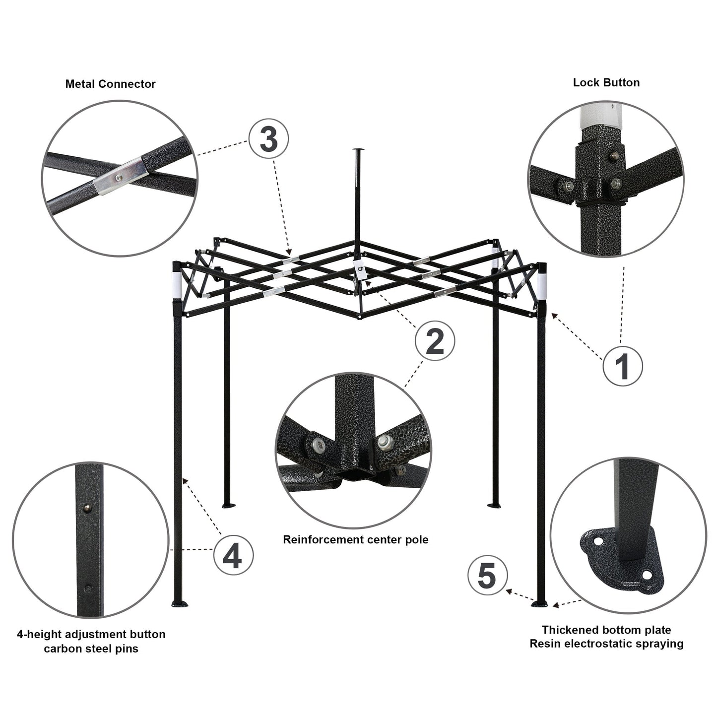 5x5 Classic Colors Picnic Canopy Tent