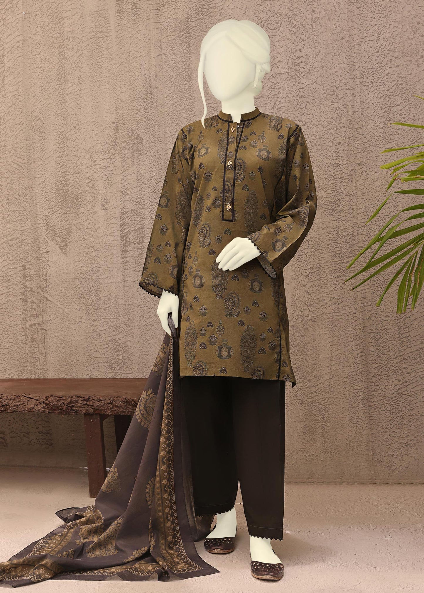 MTJ - MONOCHROME'22 DIYA PRINTED LAWN 3PC UNSTITCHED