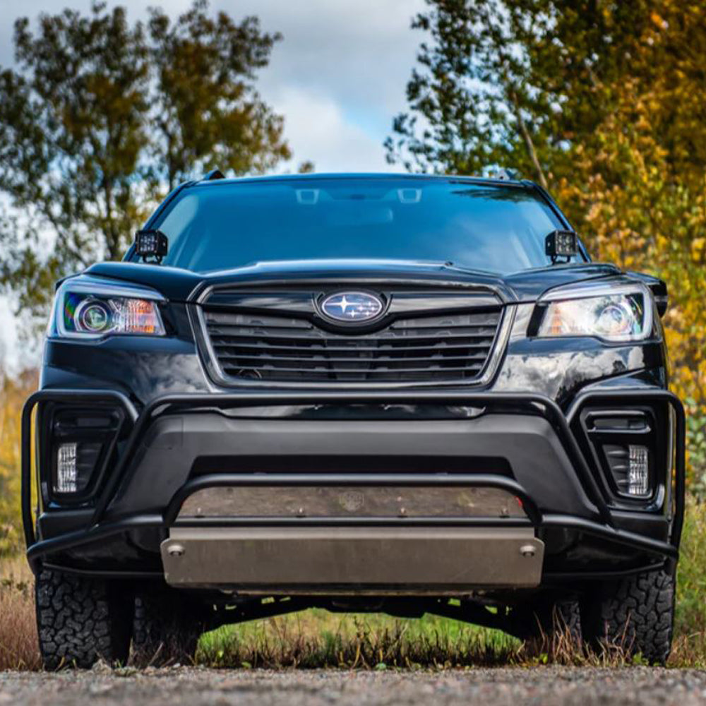 LP Aventure 2019+ Subaru Forester Large Bumper Guard w/Front Plate - Powder Coated (lpaFLP-FTA-19-GUARD-B+OPC)