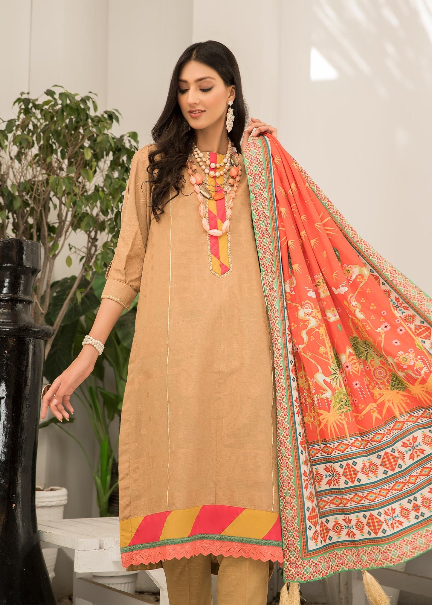 Jacquard - BEIGE NOMATIC  Dyed Khaddar Jacquard