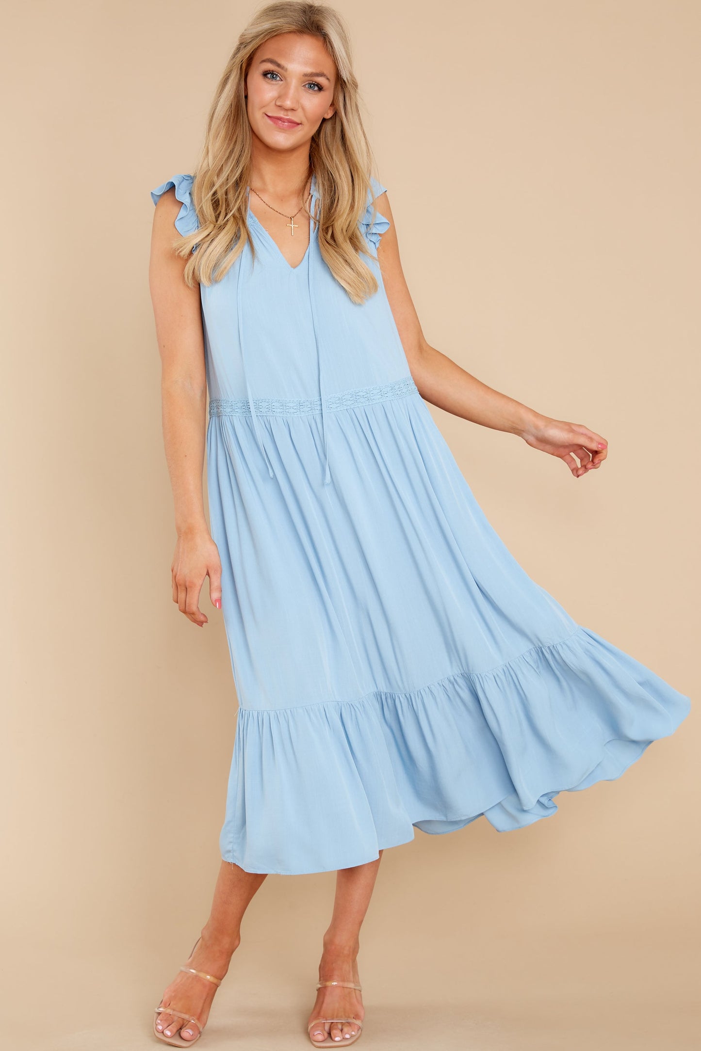 No Greater Feeling Light Blue Midi Dress
